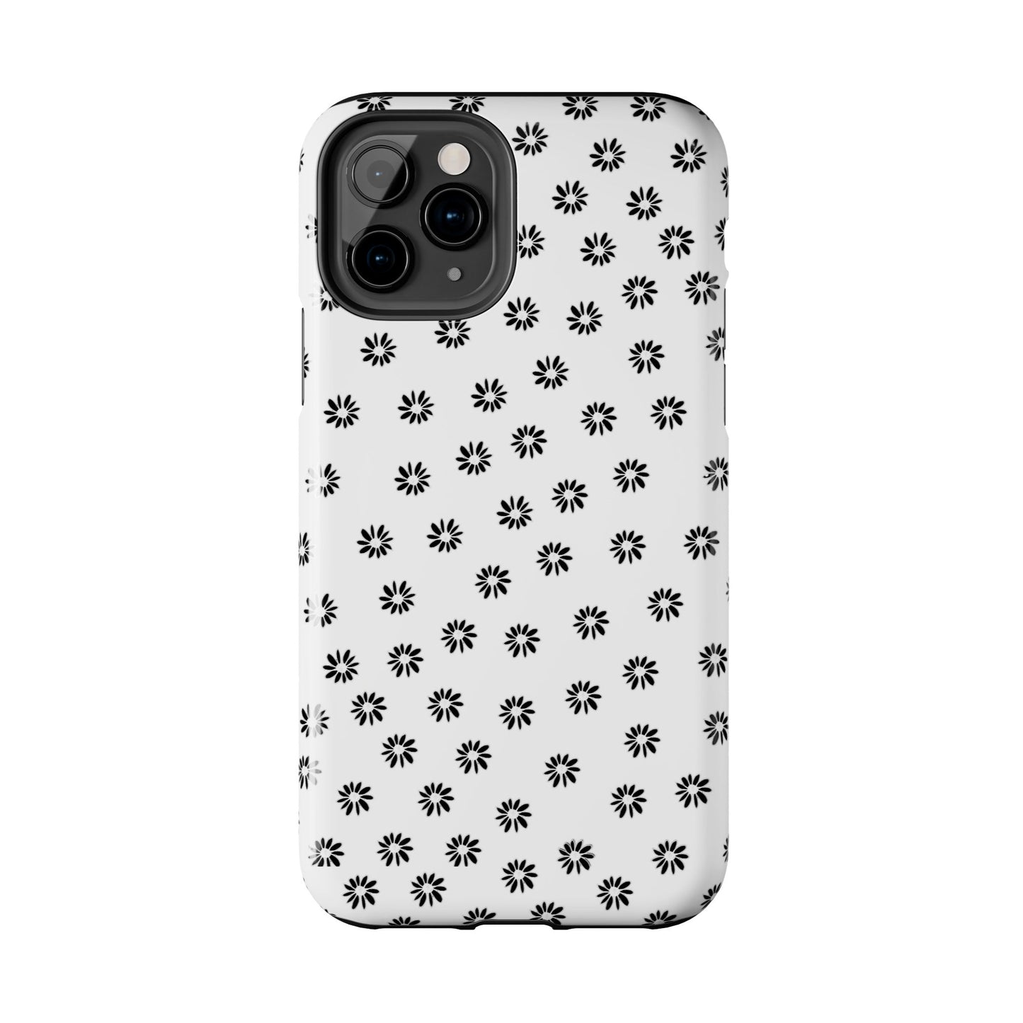 Daisy Dot White / Black Phone Case