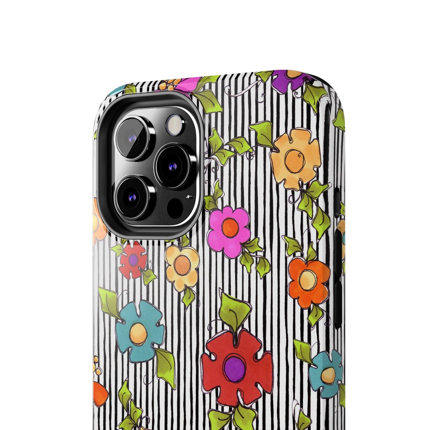 Dog Blooms White / Black Phone Case
