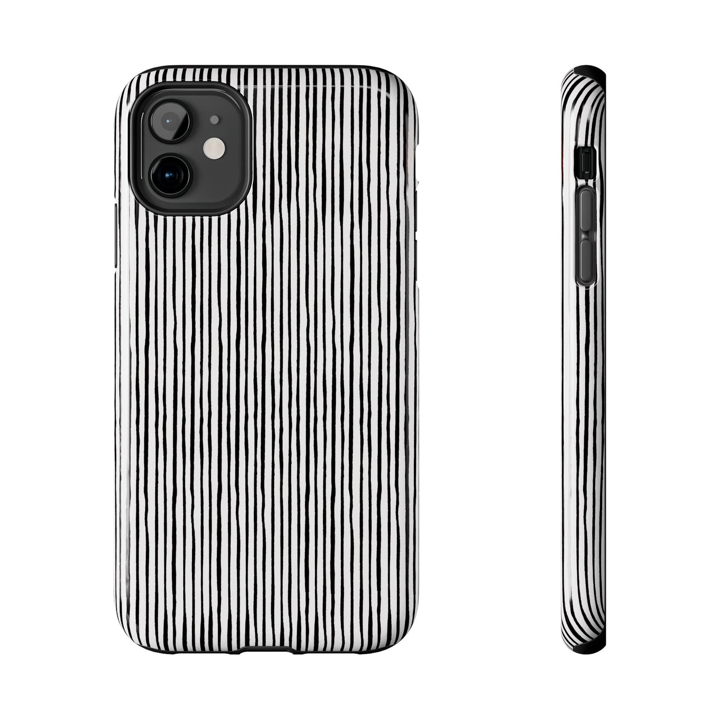 Quirky Pin Stripe White / Black Phone Case