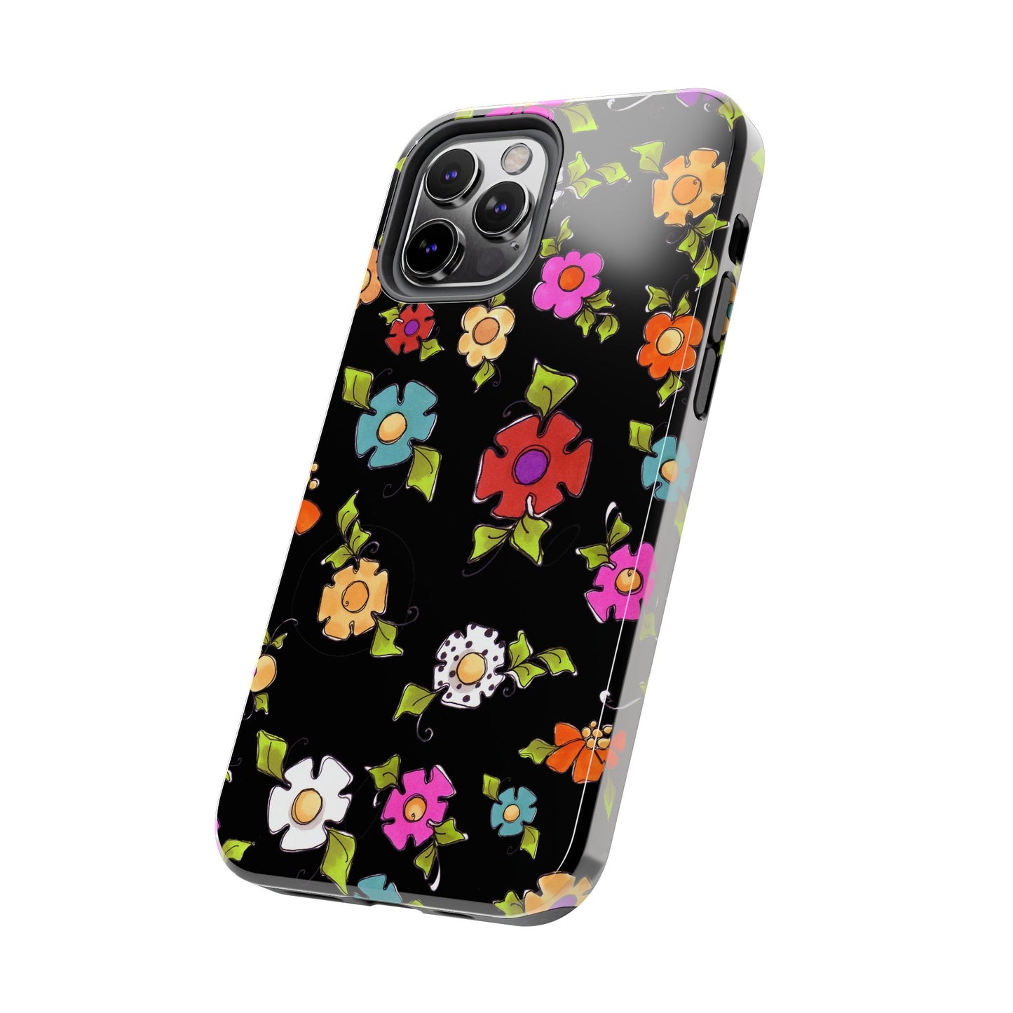 Dog Blooms Black Phone Case