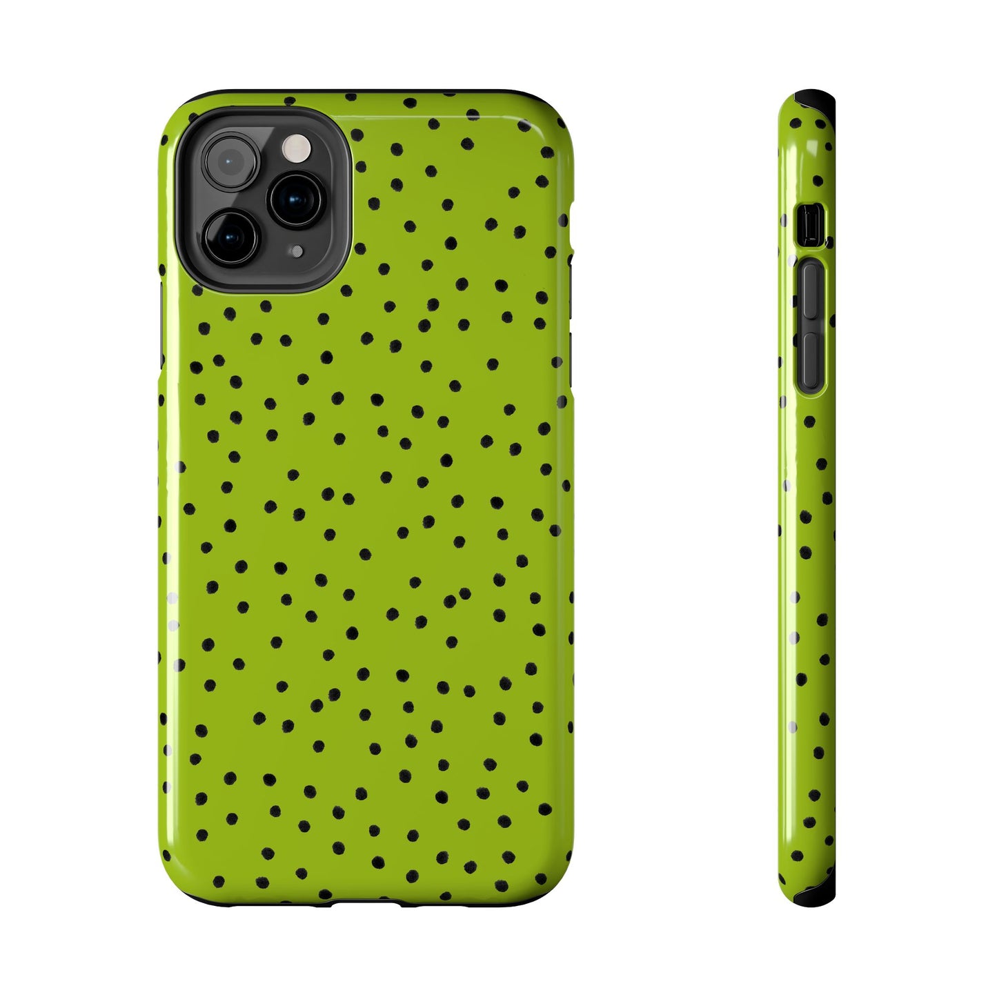 Dinky Dots Chartreuse / Black Phone Case