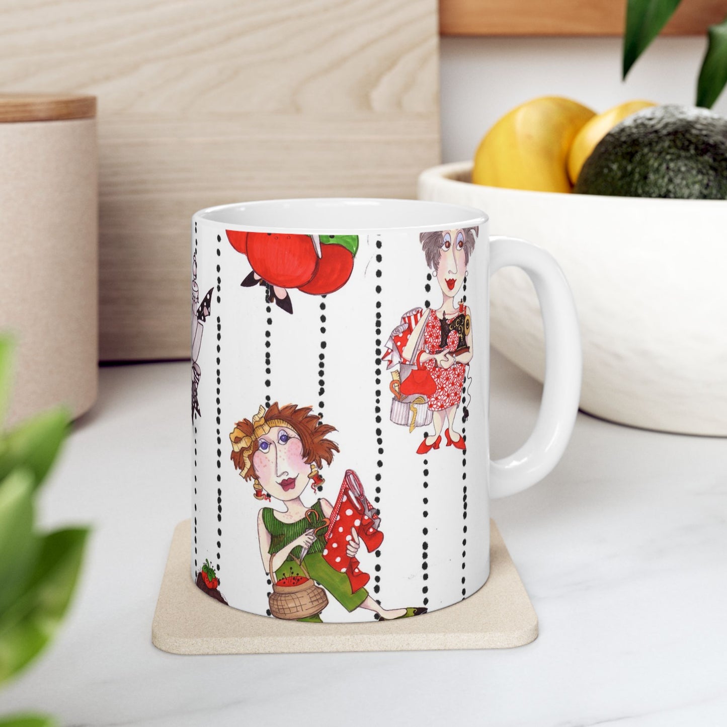 Sewphisticates White / Black Cup