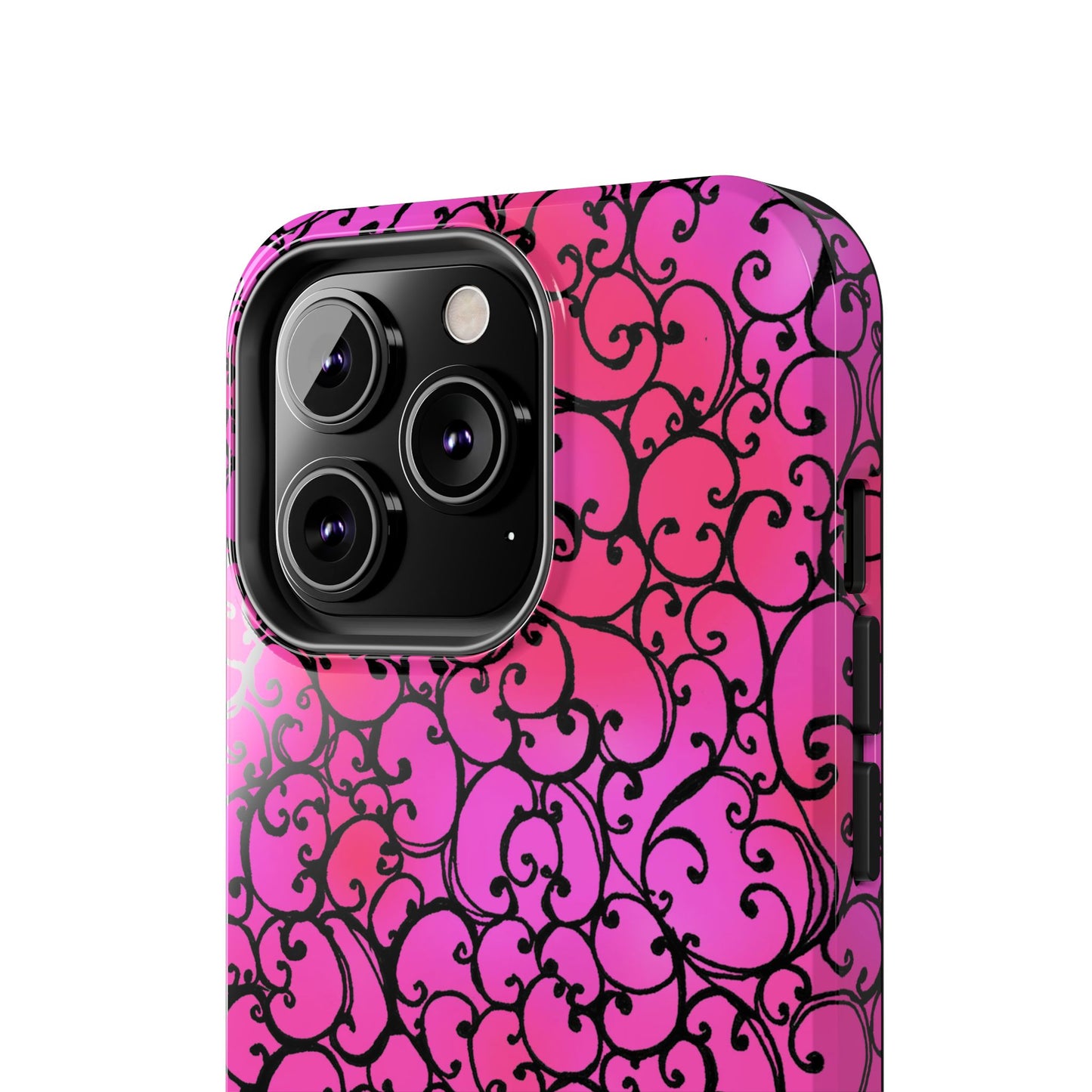 Scrollie Cerise / Black Phone Case