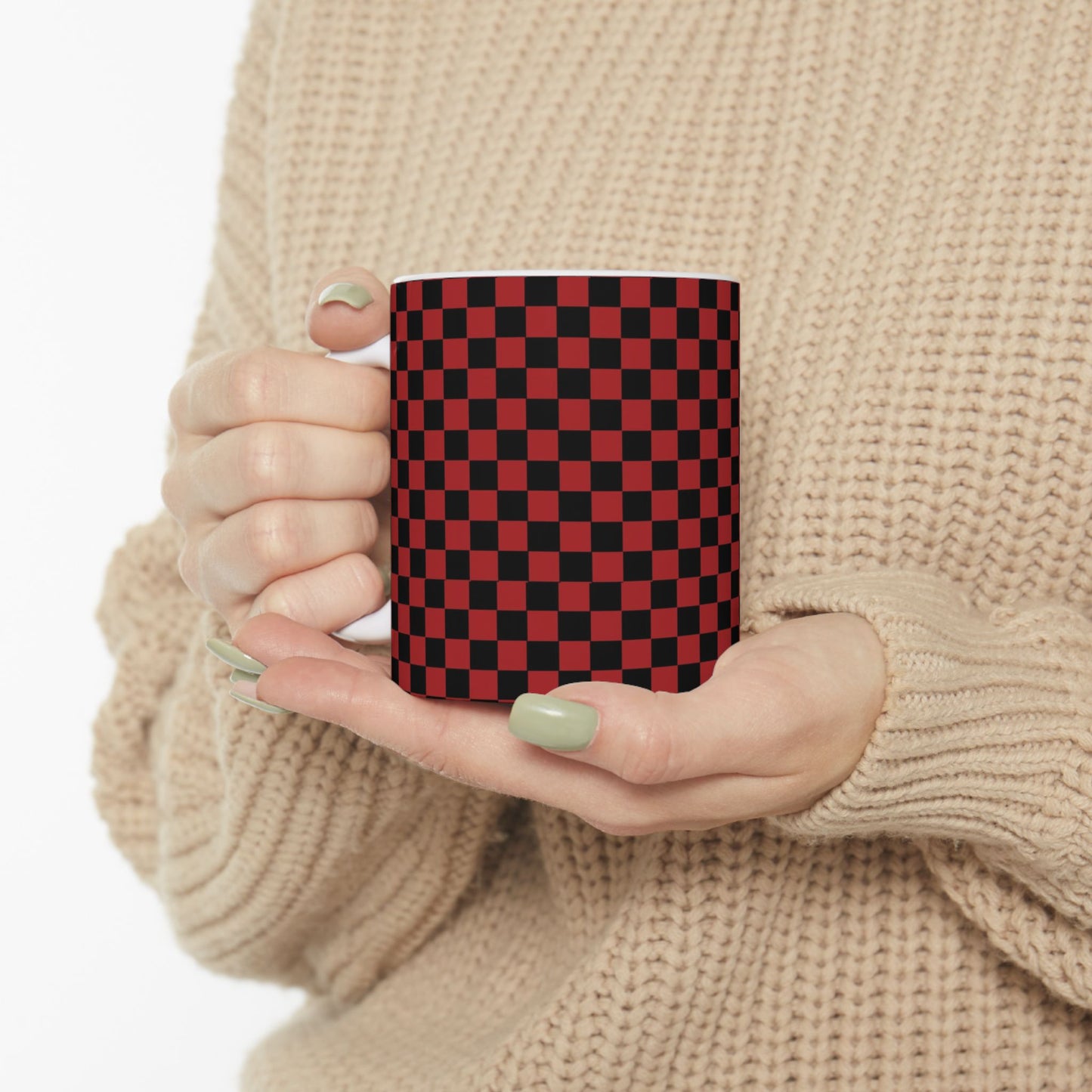 Checkerboard Red / Black Cup