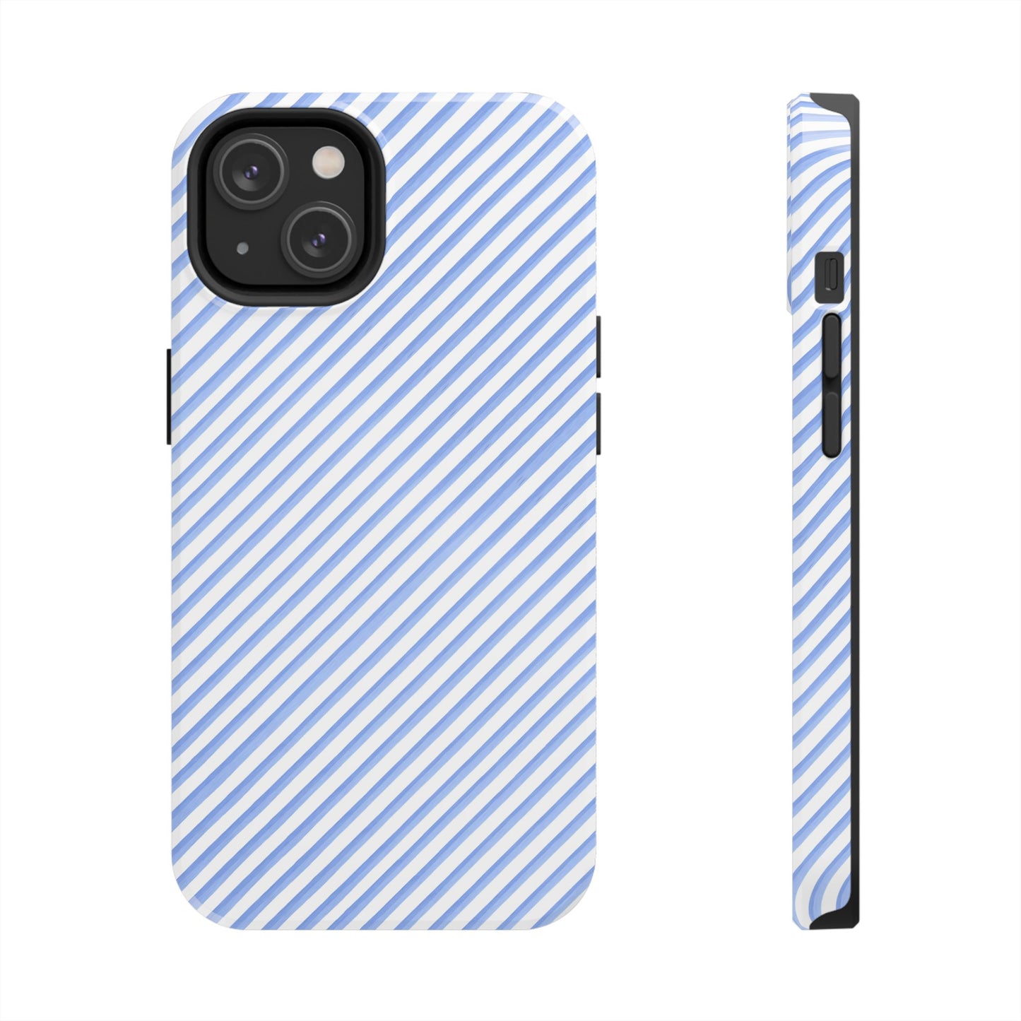Bias Stripe Blue / White Phone Case