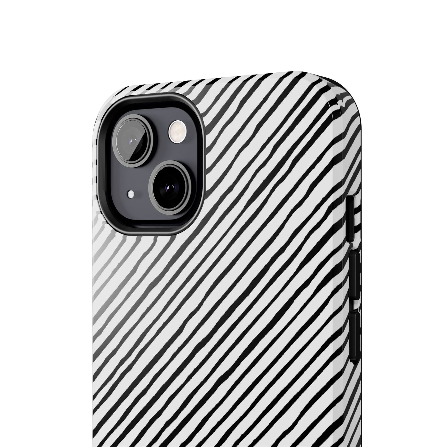 Quirky Bias Stripe White / Black Phone Case