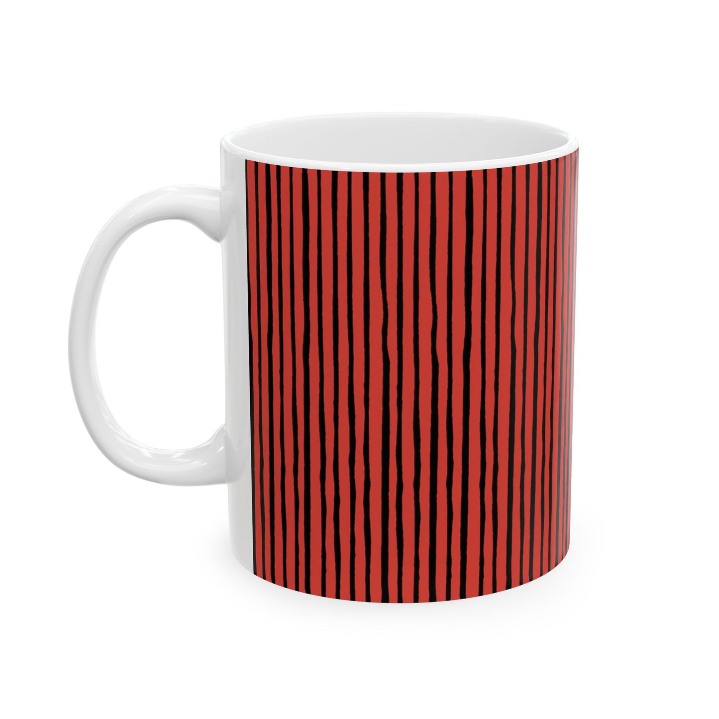 Quirky Pin Stripe Red / Black Cup