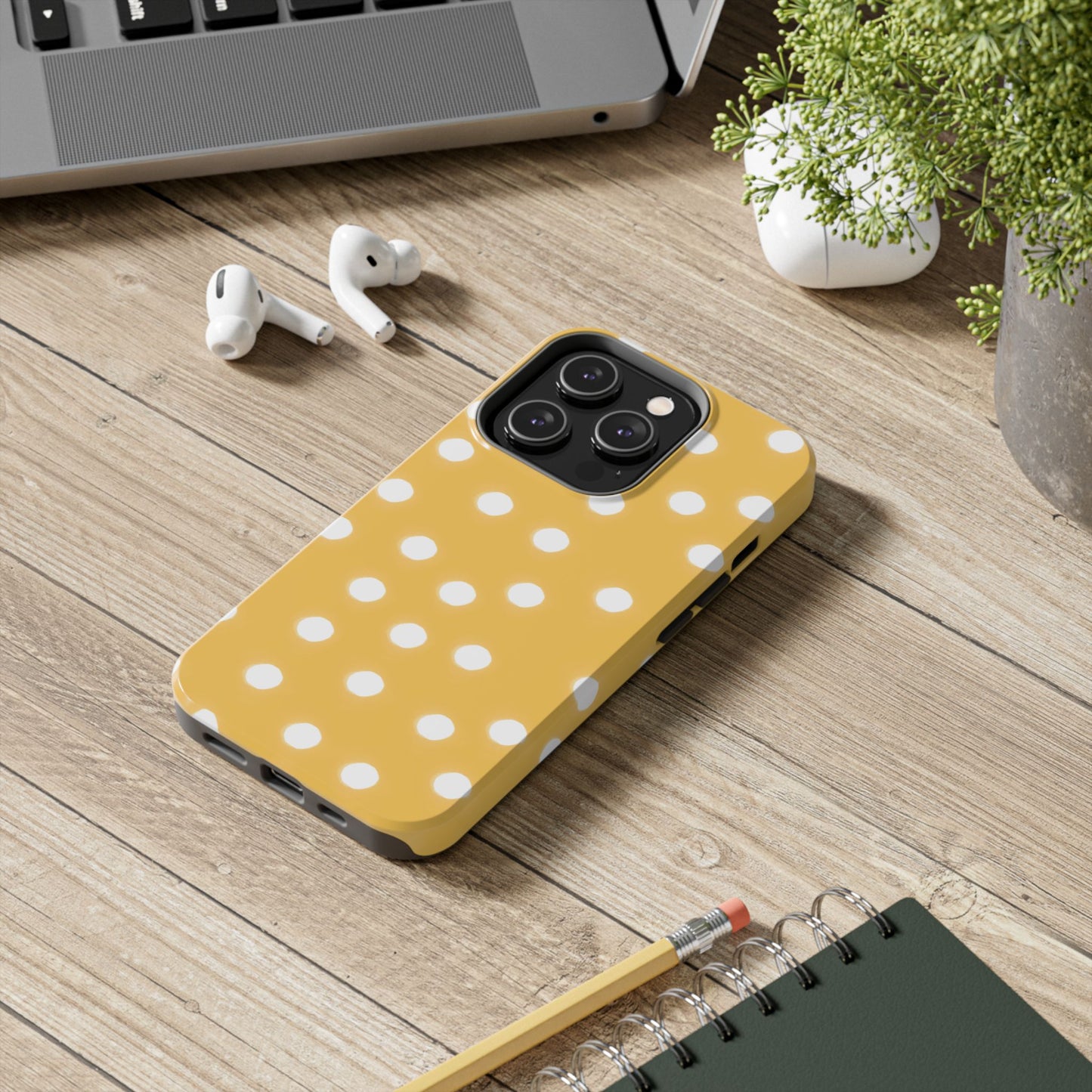 Jumbo Dots Yellow / White Phone Case