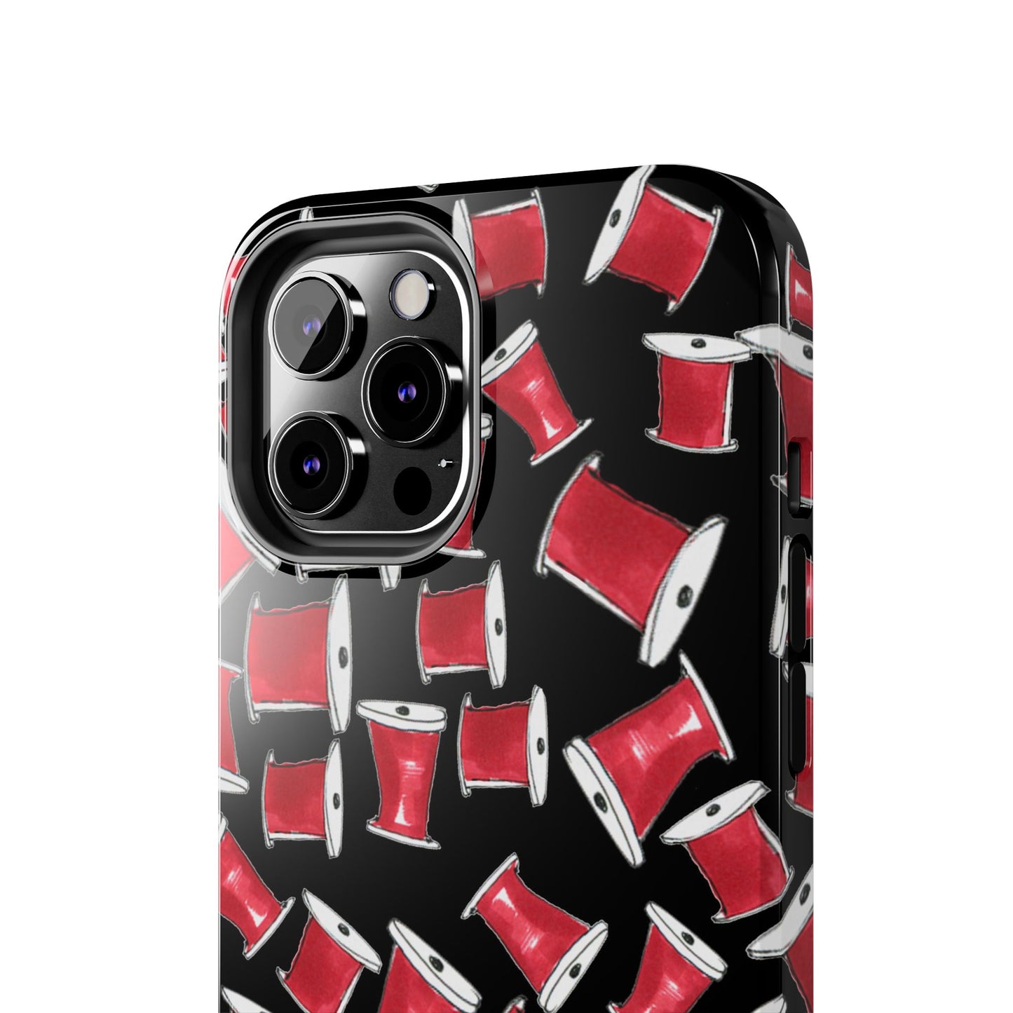 Red Thread Black Phone Case