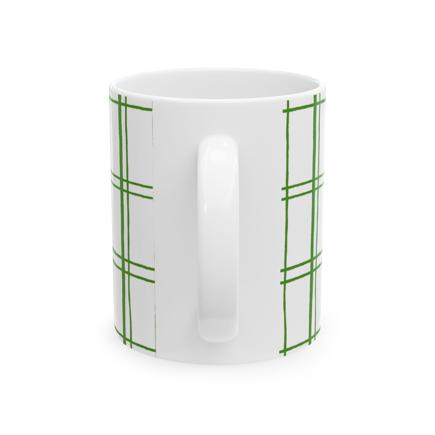 Kitchen Plaid White / Green Cup