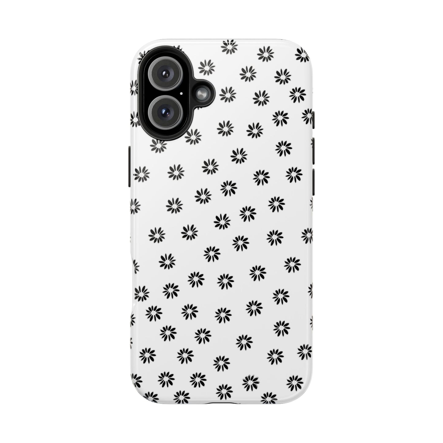 Daisy Dot White / Black Phone Case