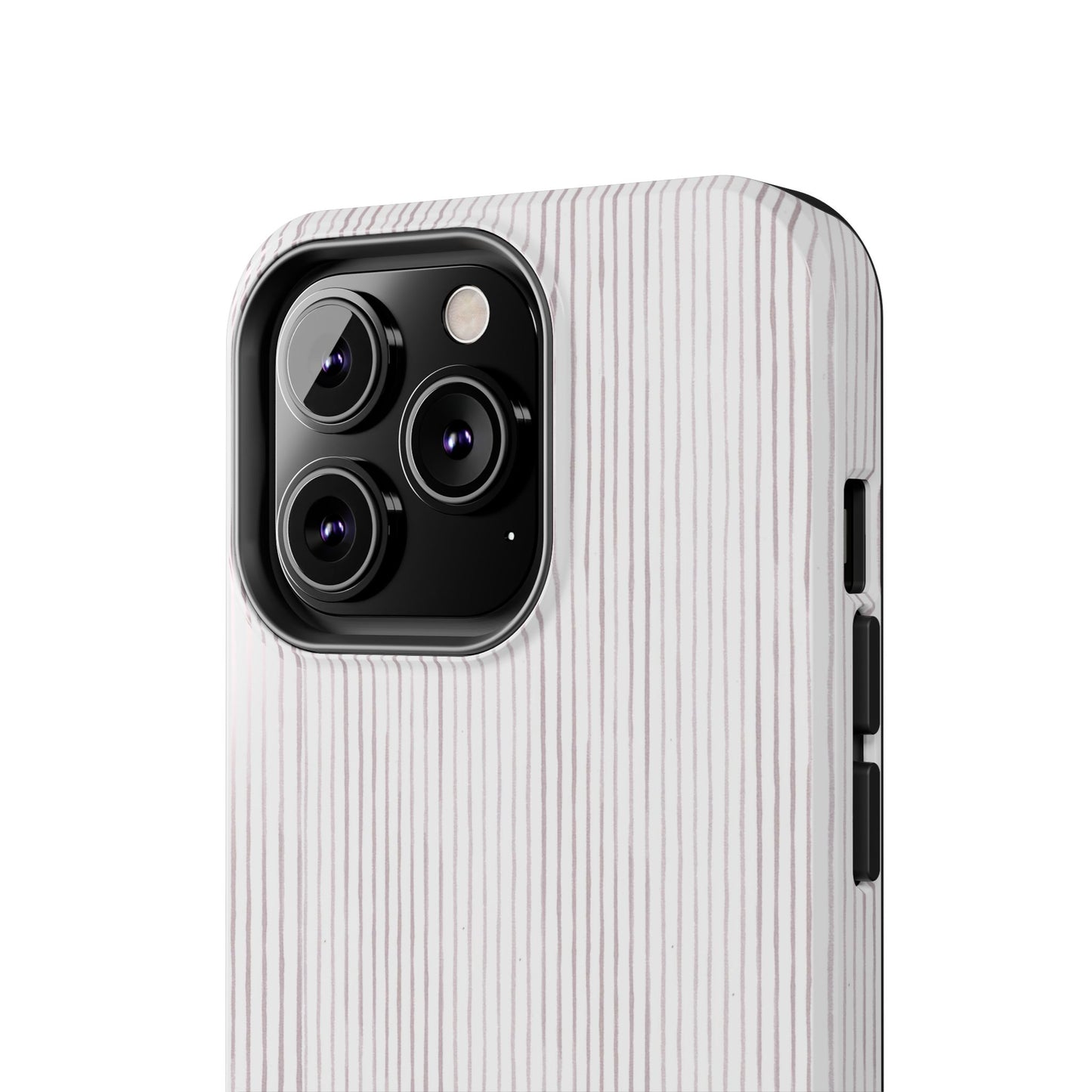 Happy Stripe White / Silver Phone Case