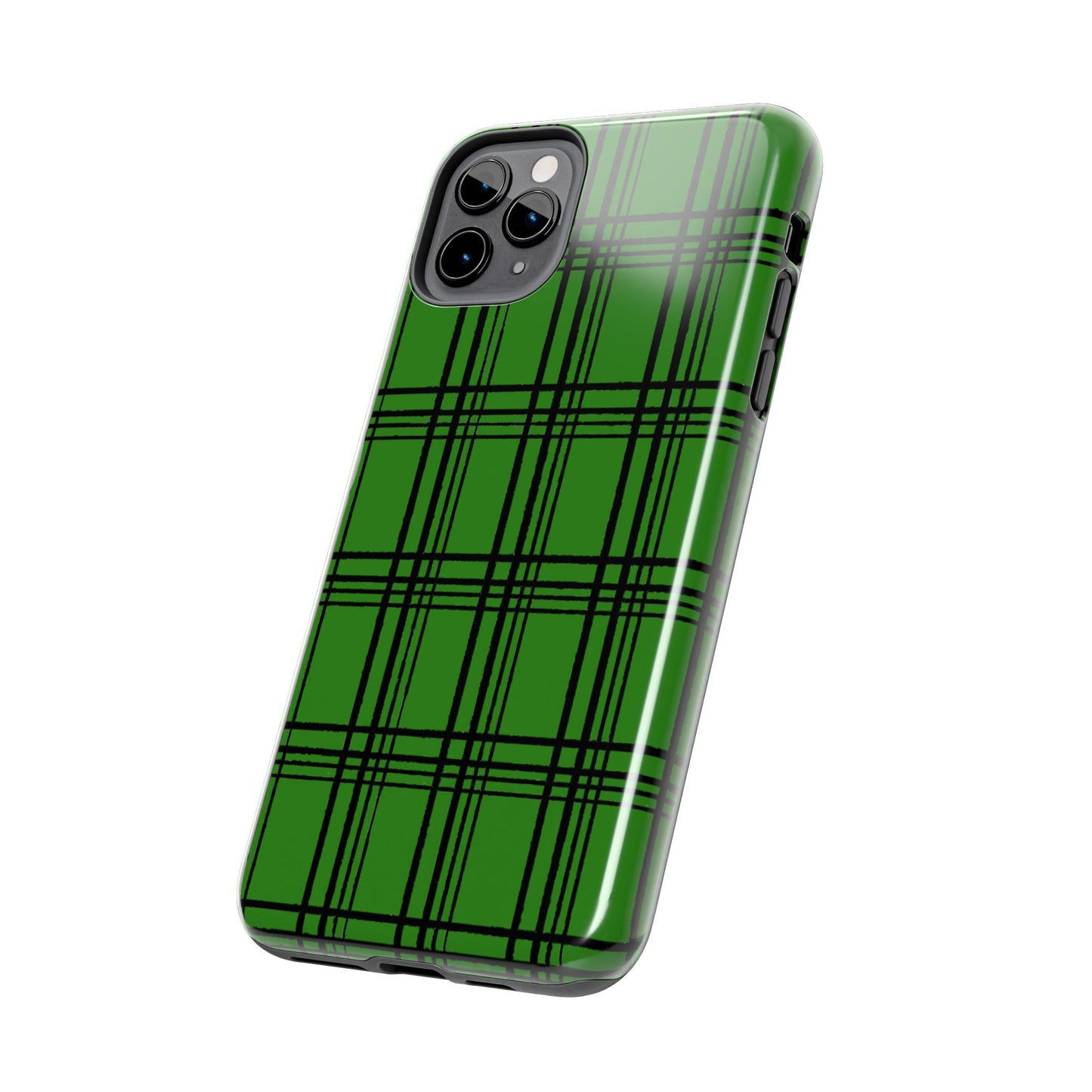 Glad Plaid Green / Black Phone Case
