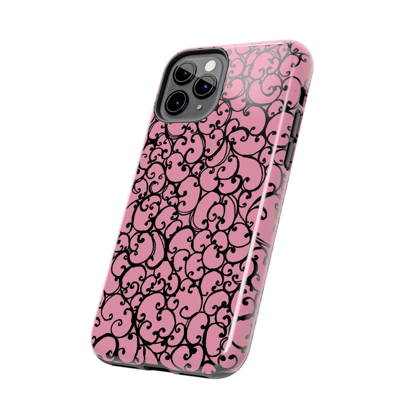 Scrollie Pink / Black Phone Case