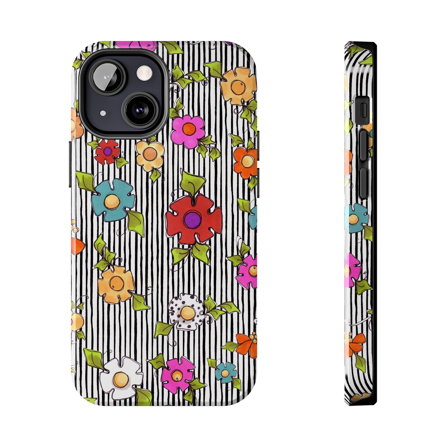 Dog Blooms White / Black Phone Case