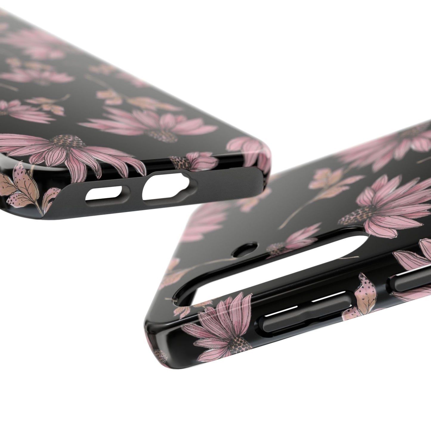 Wild Cone Flowers Black Phone Case