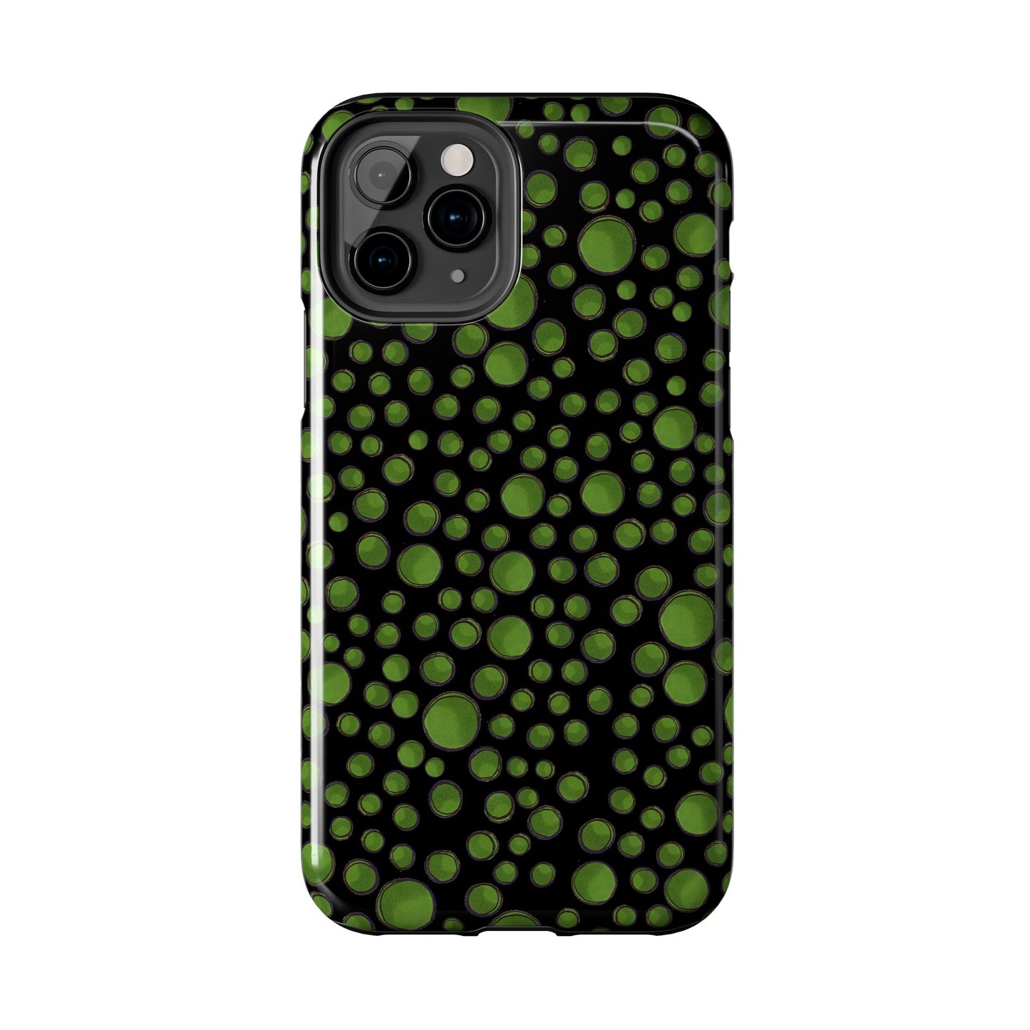 Dot Assortment Black / Green Phone Case