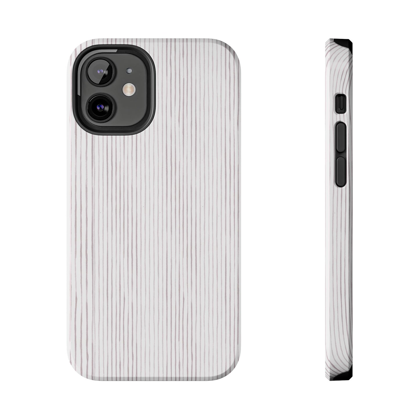 Happy Stripe White / Silver Phone Case