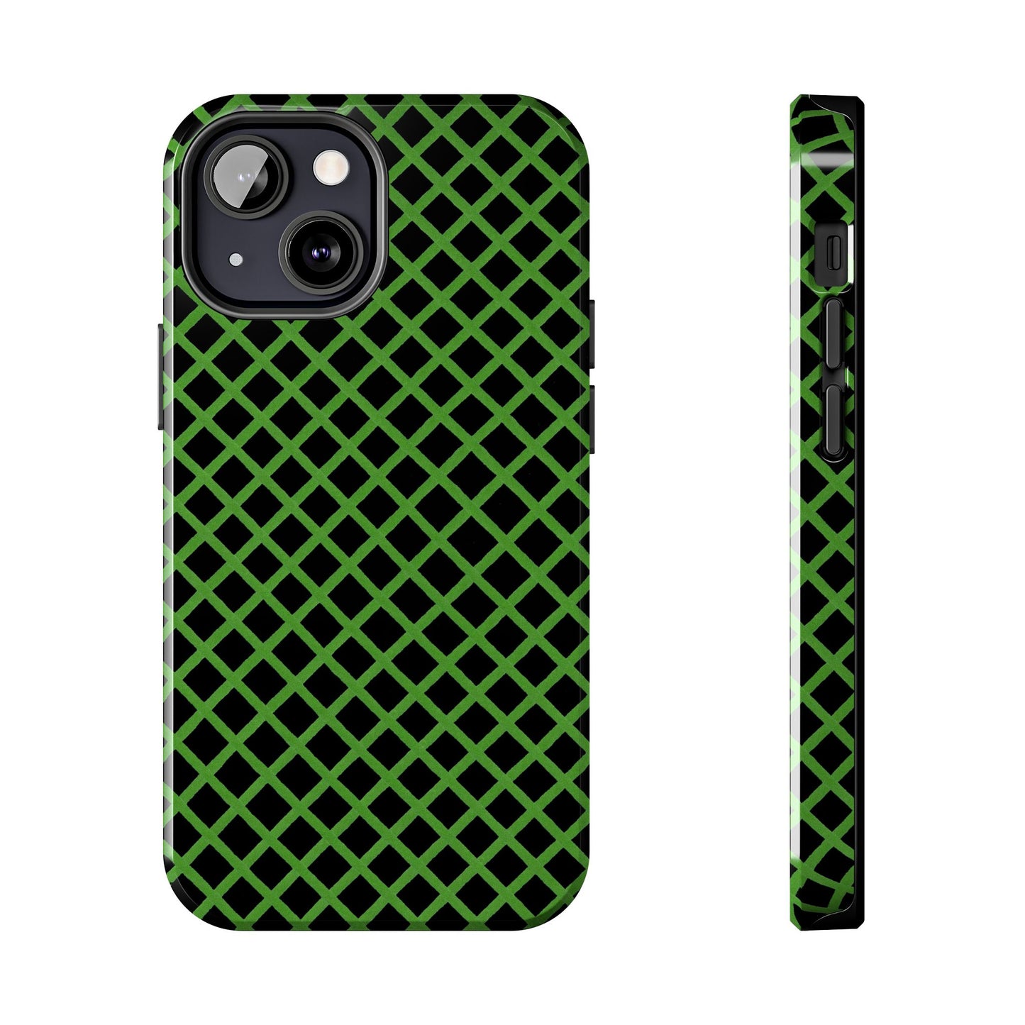 Trellis Green / Black Phone Case