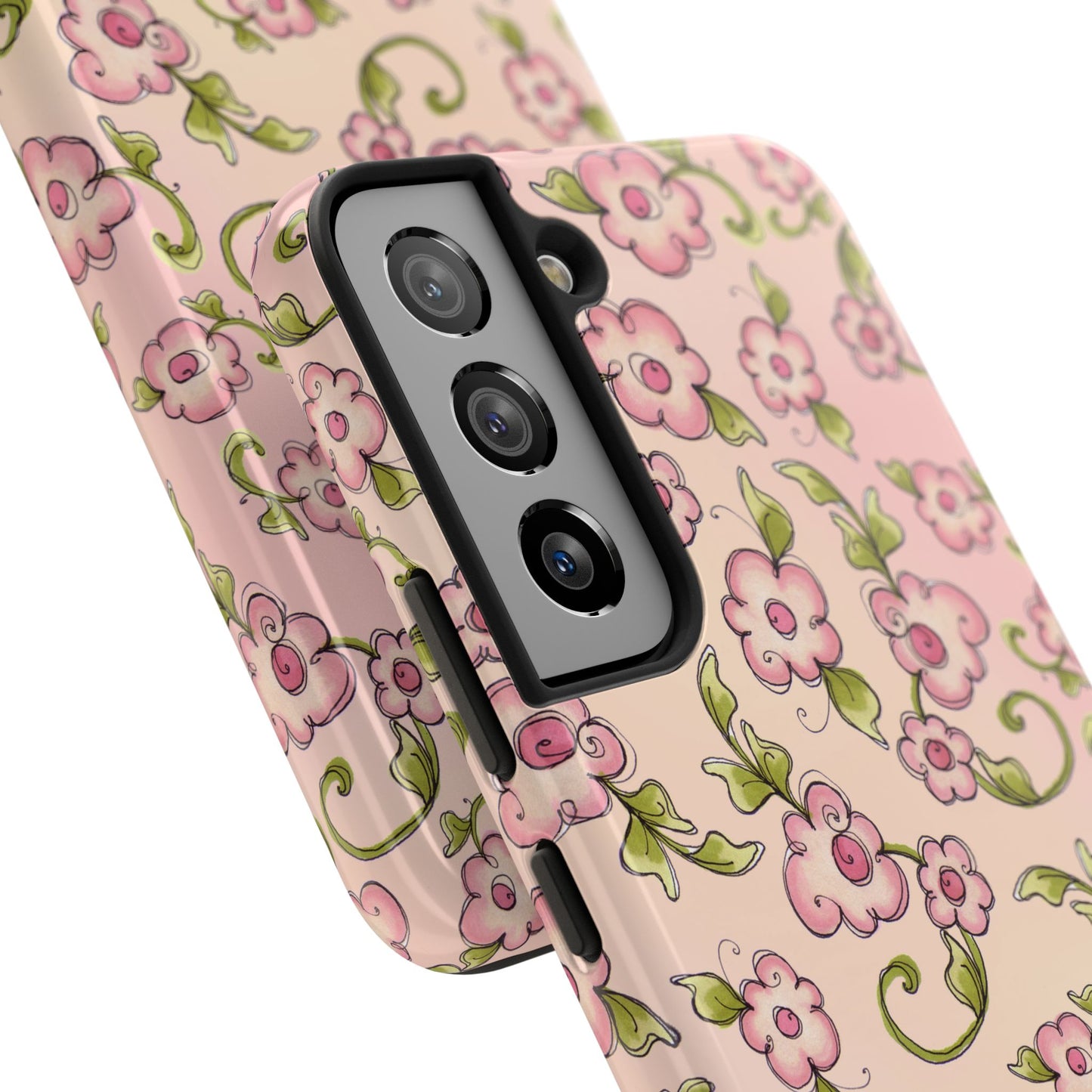 Scroll Daisies Peach / Peach Phone Case