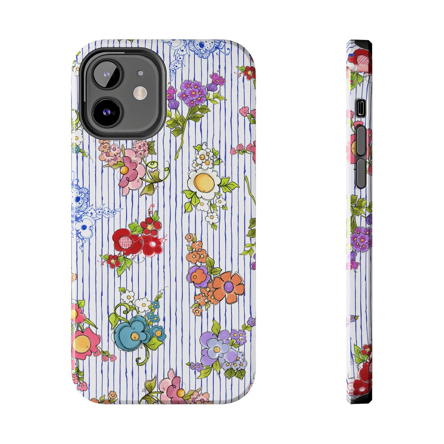 Mixed Bouquets Blue / White Phone Case