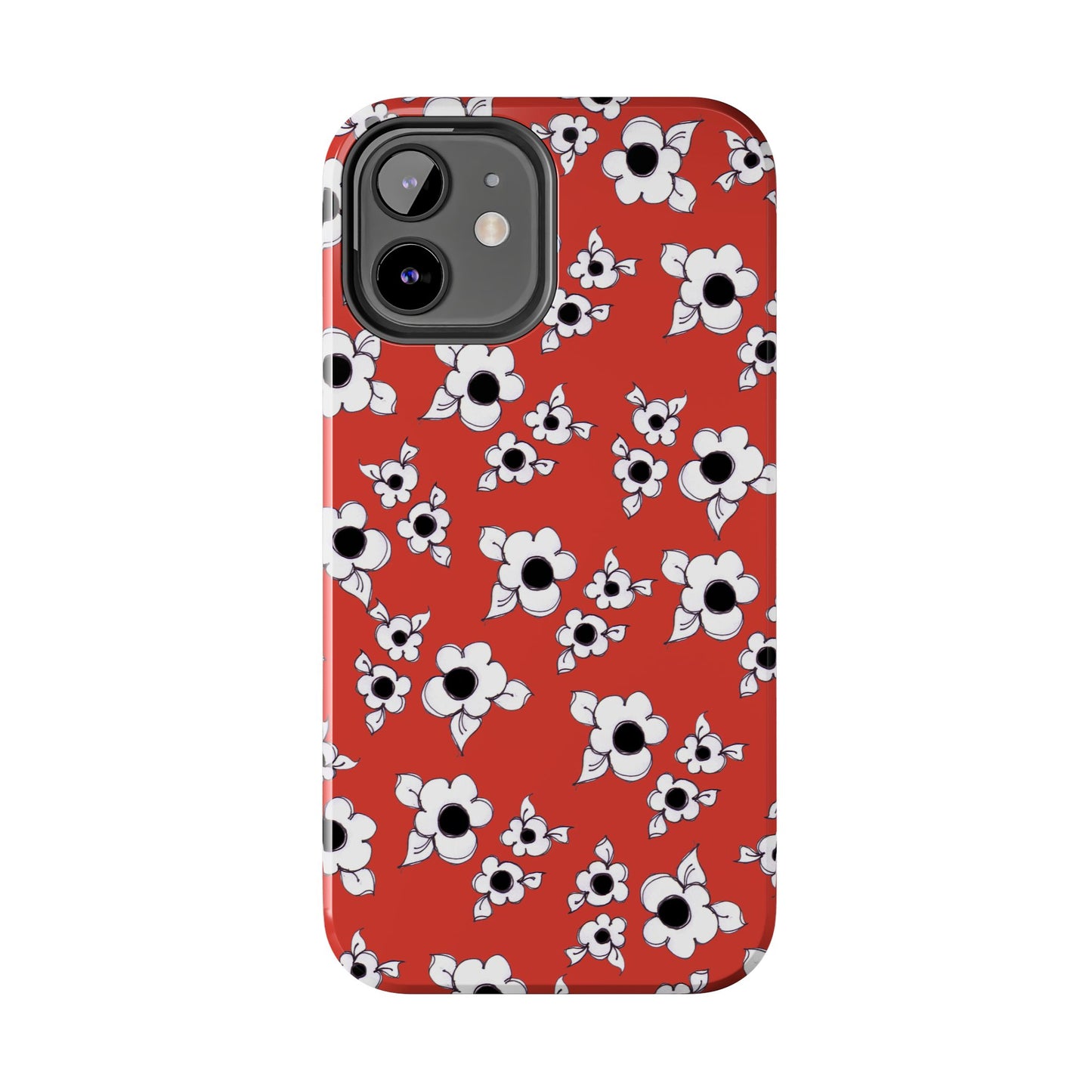 Daisy Cluster Red / Black Phone Case