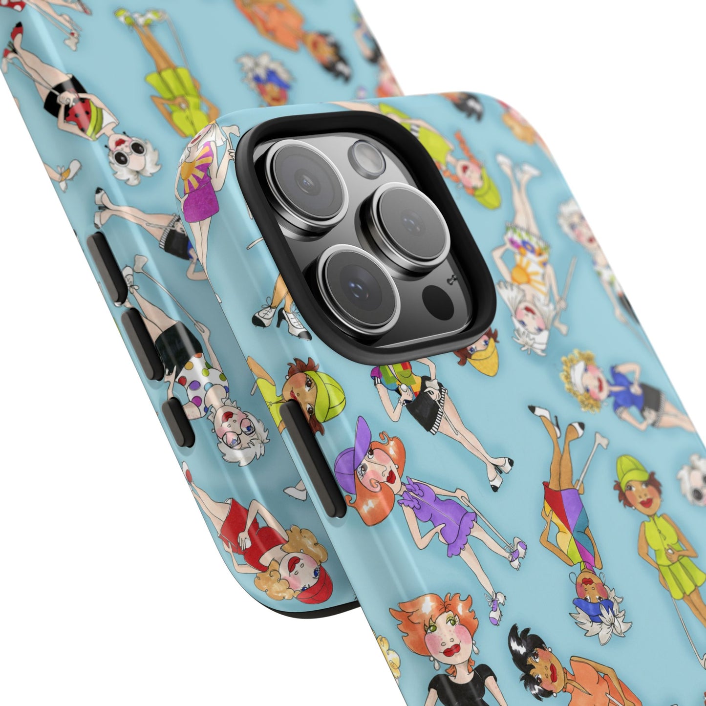 Tossed Golfer Girls Turquoise Phone Case