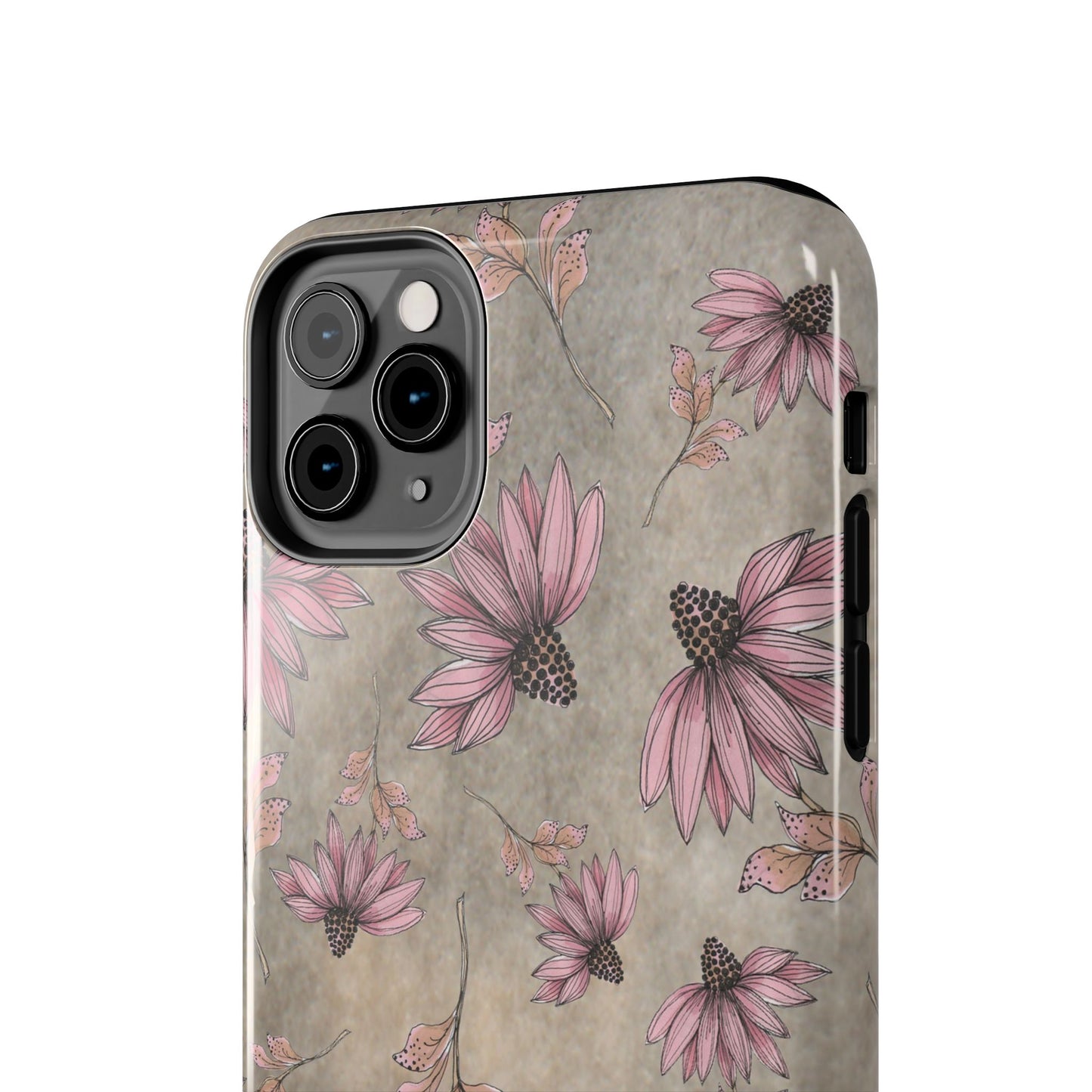 Wild Cone Flowers Taupe Marble Phone Case