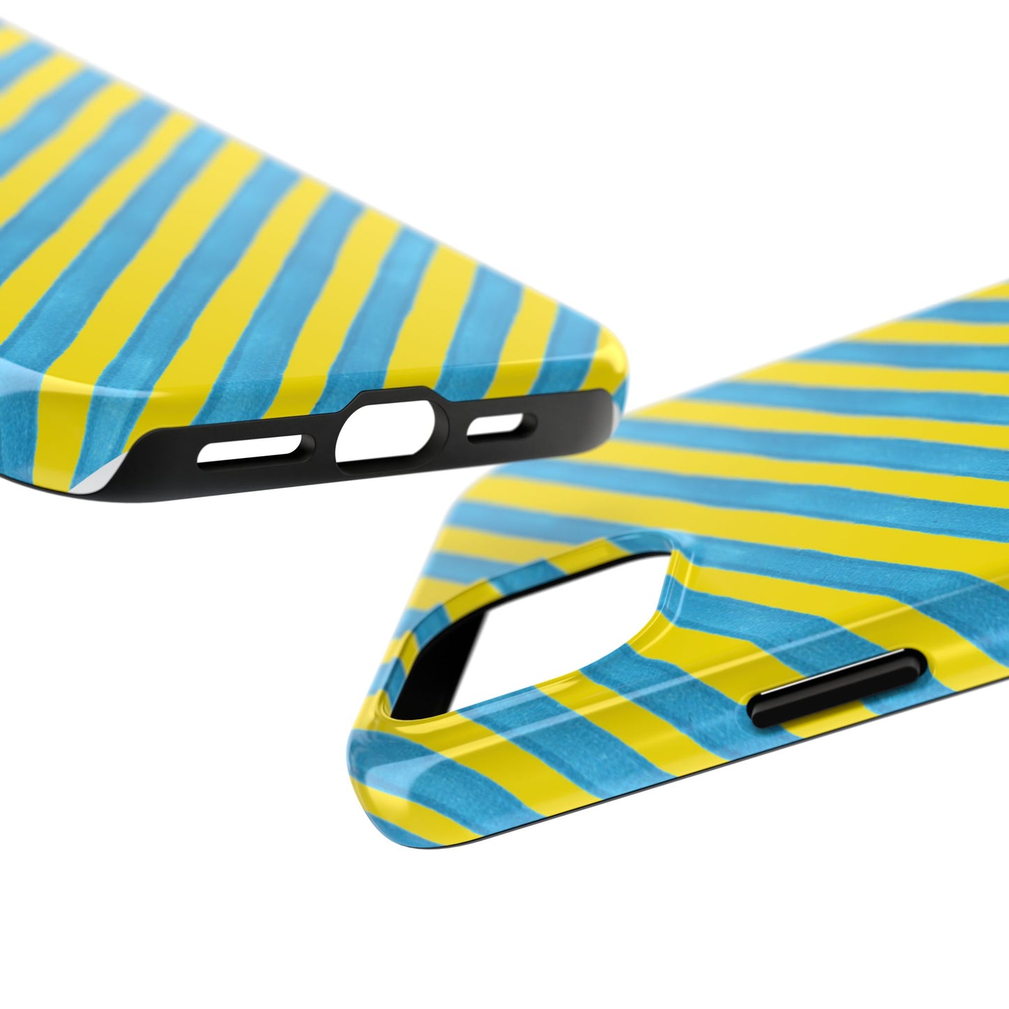 Bias Stripe Turquoise / Yellow Phone Case