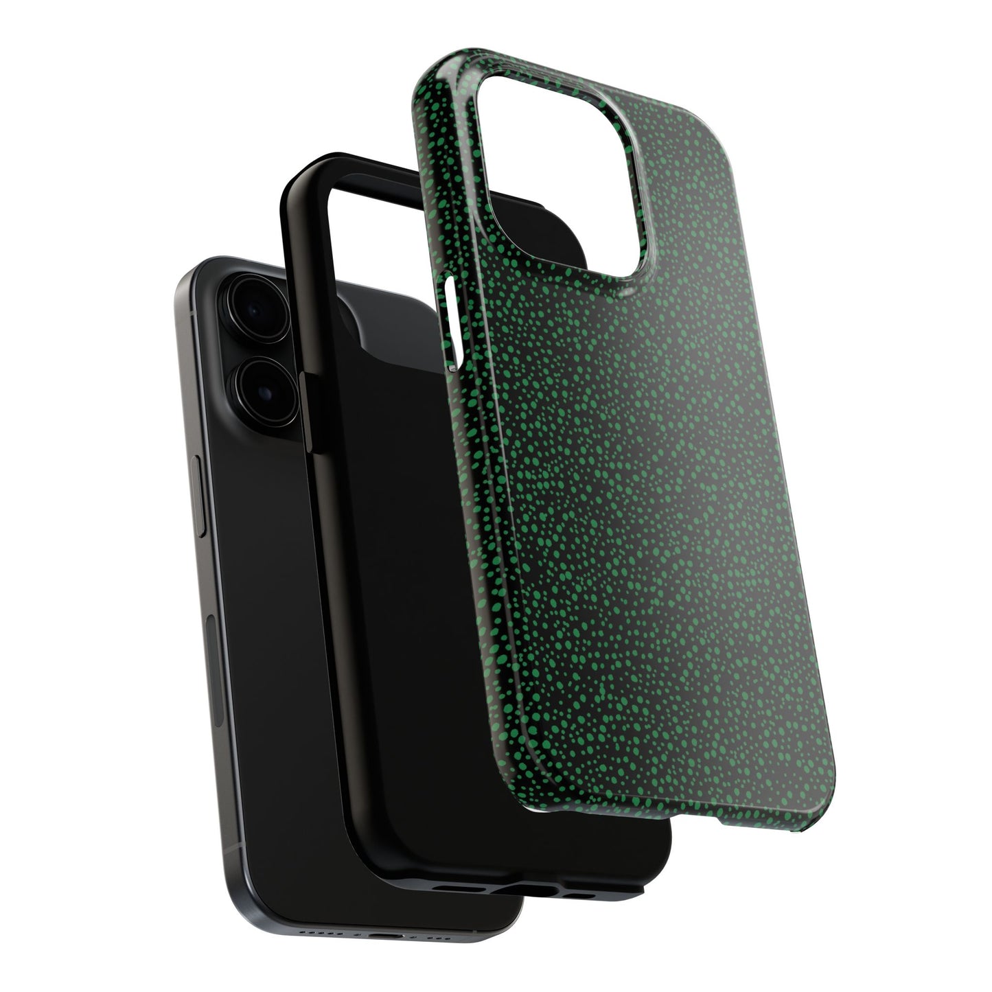 Confetti Black / Green Phone Case
