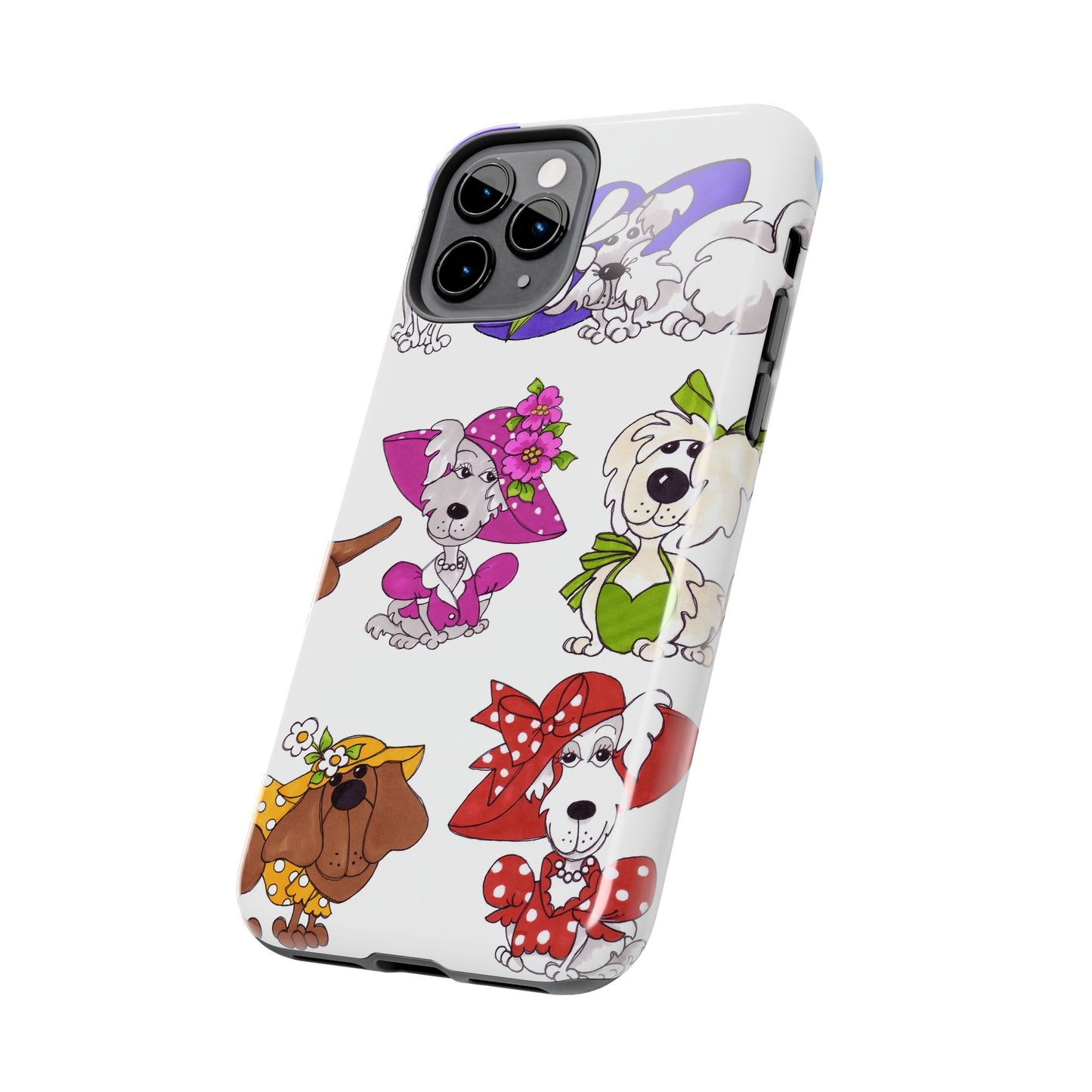 Fancy Dog Line Up White Phone Case