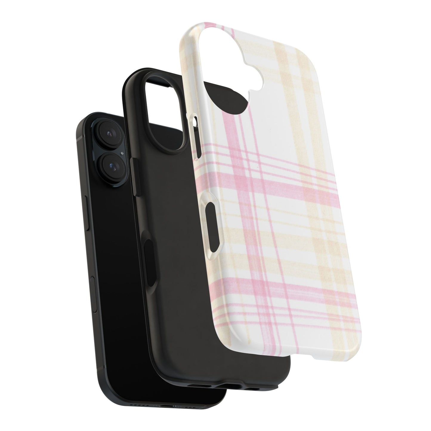Flower Model Plaid Phone Case