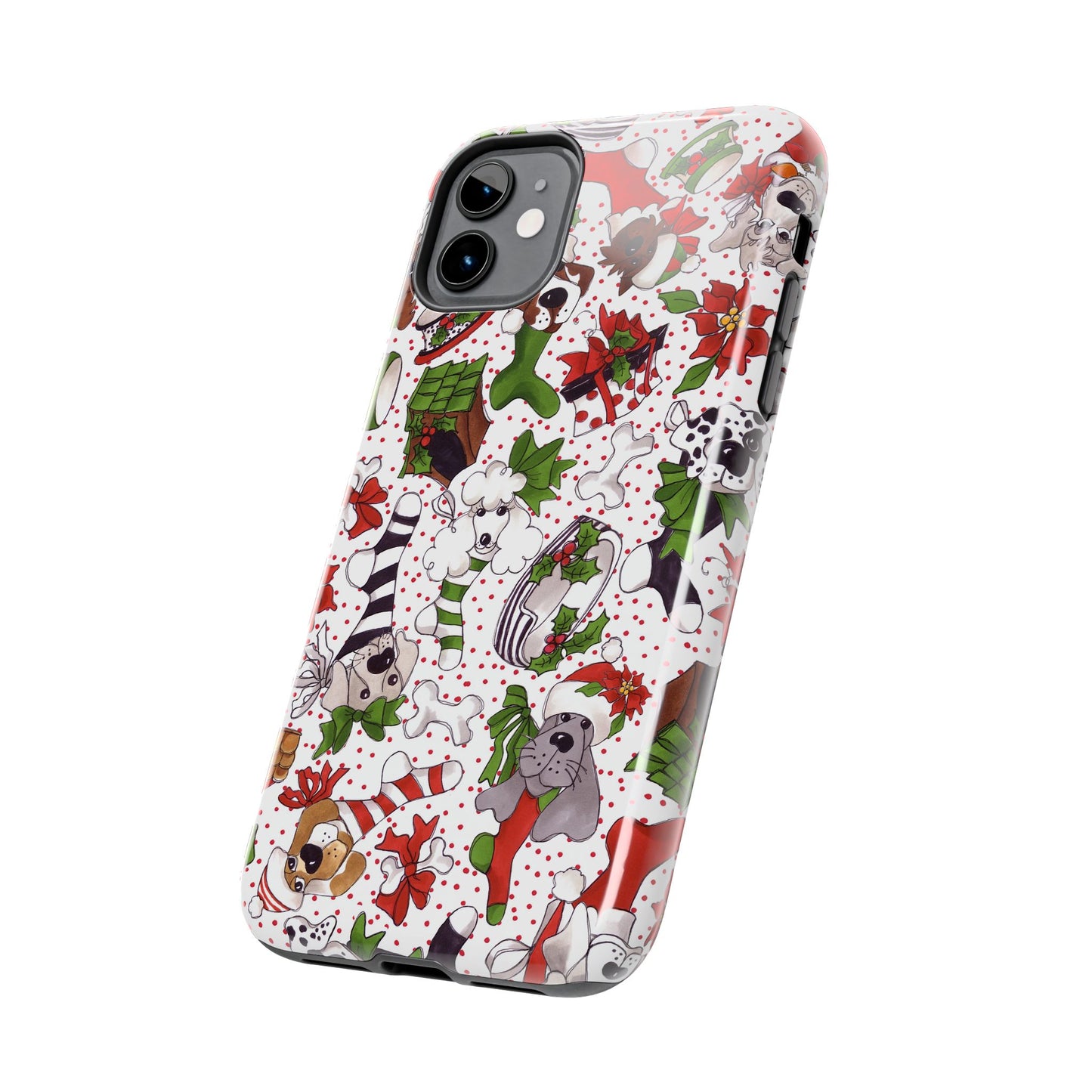 Holiday Fun Toss White / Red Phone Case