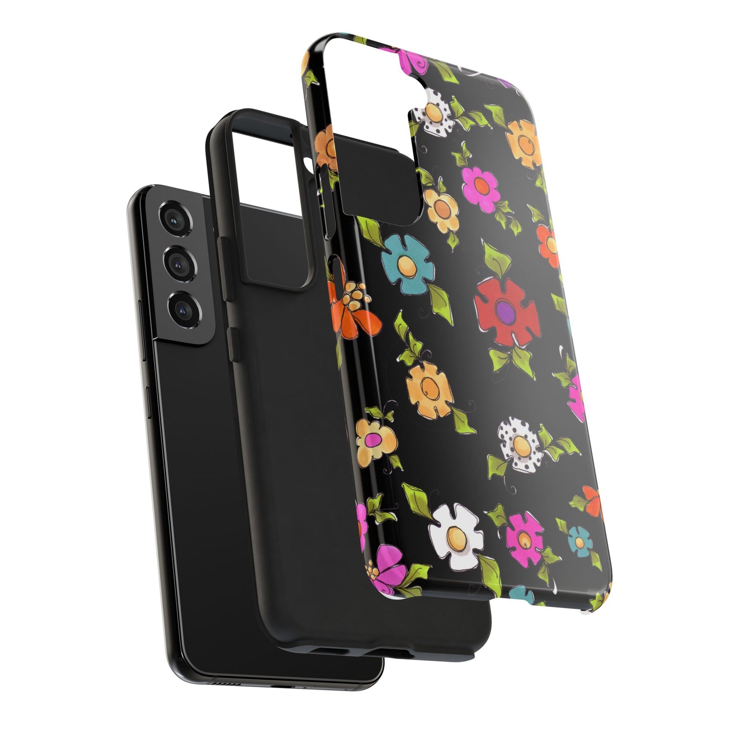 Dog Blooms Black Phone Case