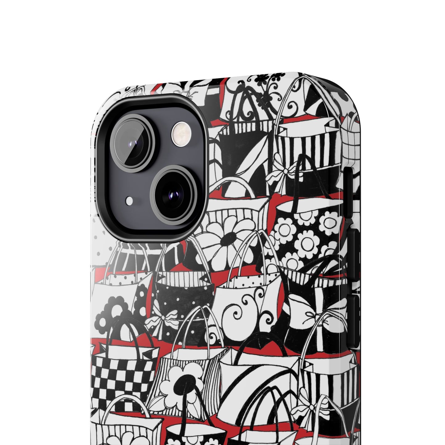 Totally Black, White & Red Phone Case