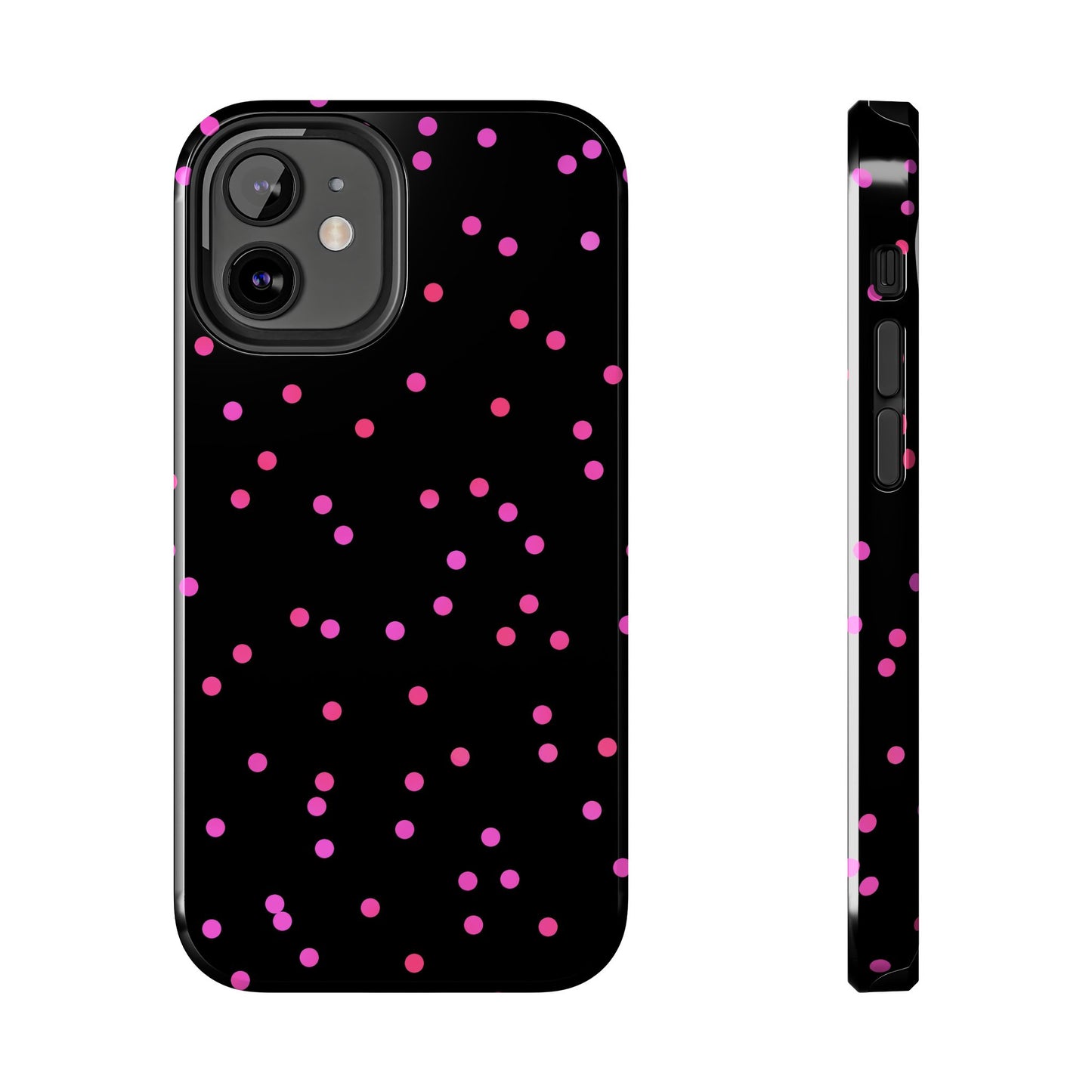 Space Dots Black / Cerise Phone Case