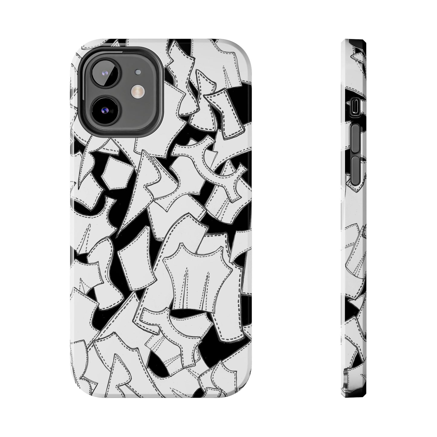 Pattern Pieces Black Phone Case