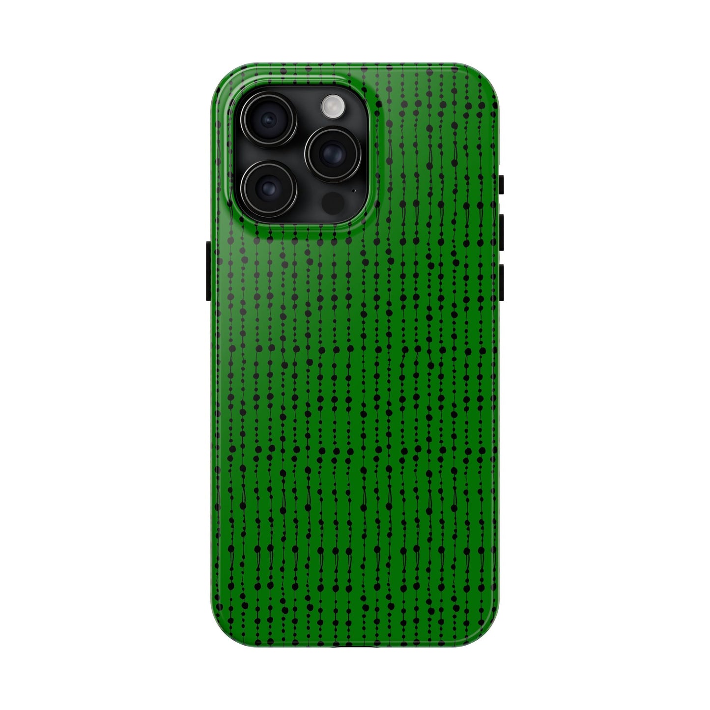Beaded Curtain Green / Black Phone Case