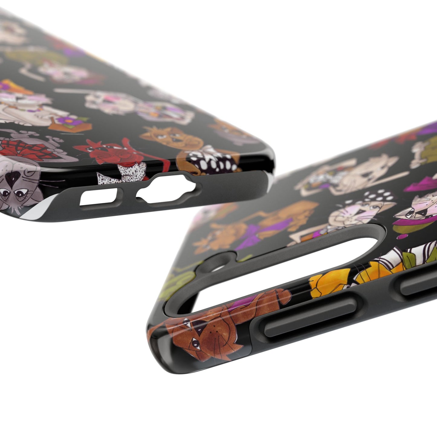 Spice Cats Tossed Black Phone Case