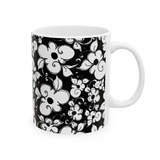 Dog Daisies Black Cup