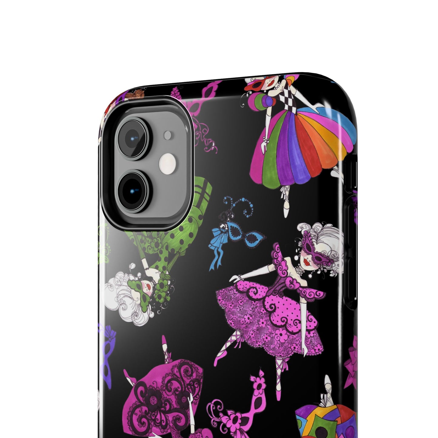 Tossed Masquerade Ladies Black Phone Case