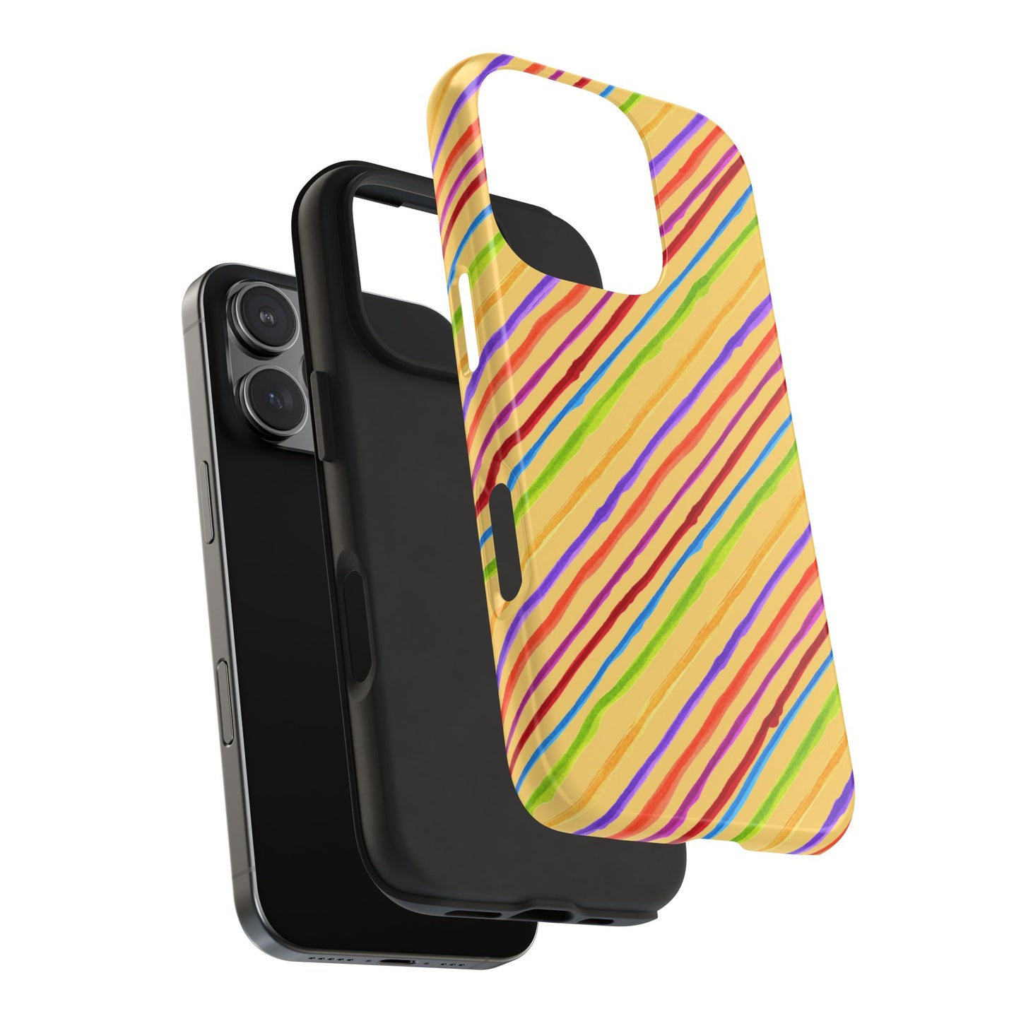 Calico Stripe Yellow Phone Case