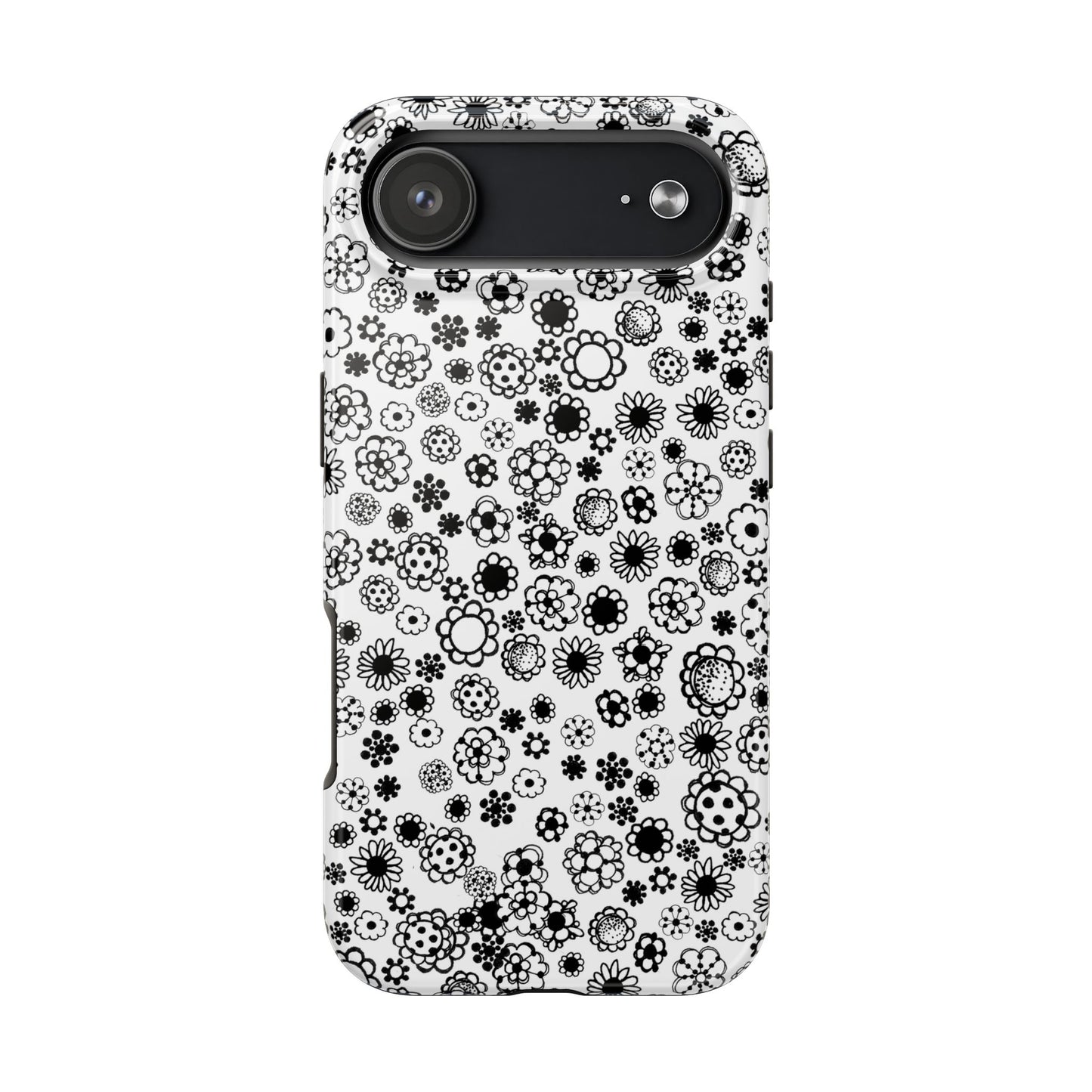 Posie Dots White / Black Phone Case