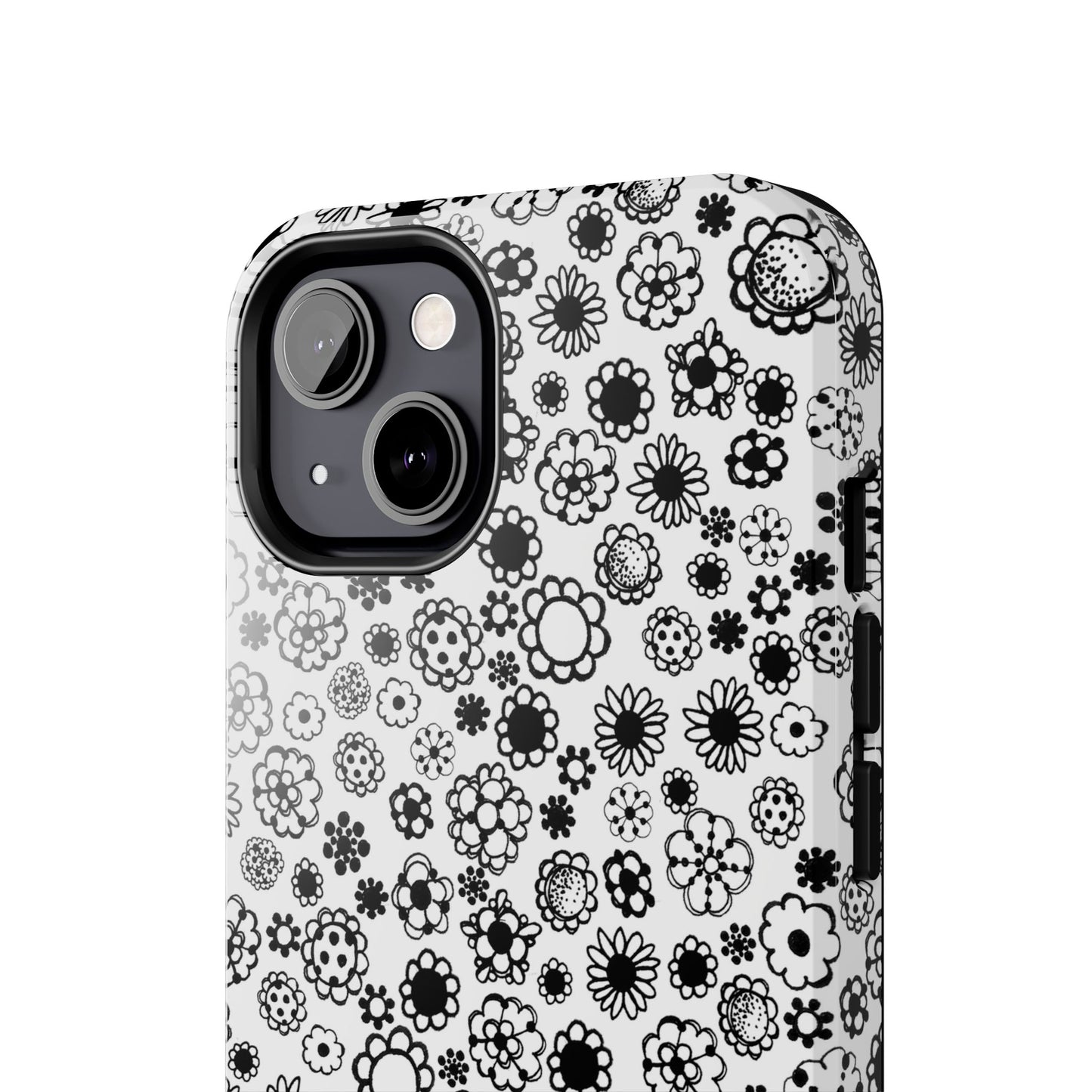 Posie Dots White / Black Phone Case