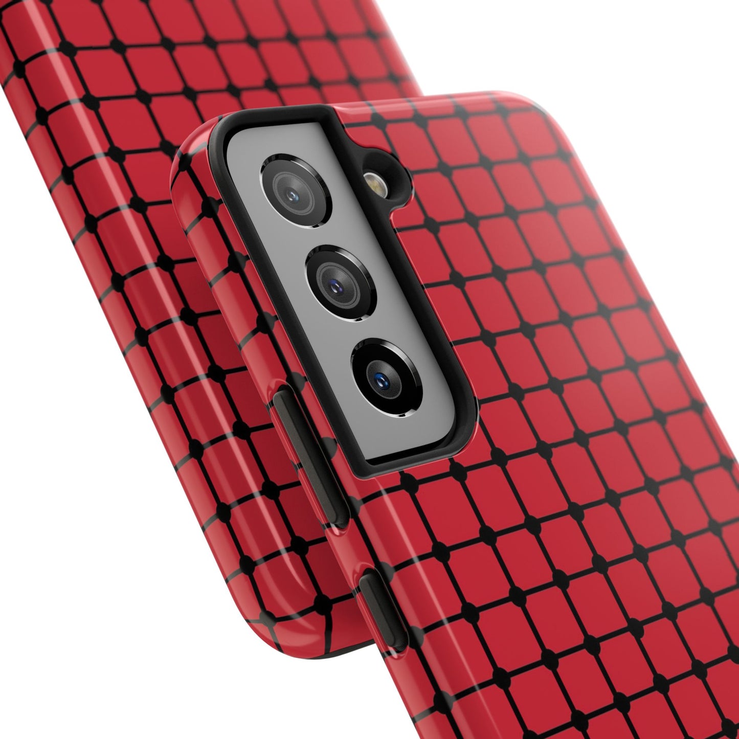 Dot Grid Red / Black Phone Case
