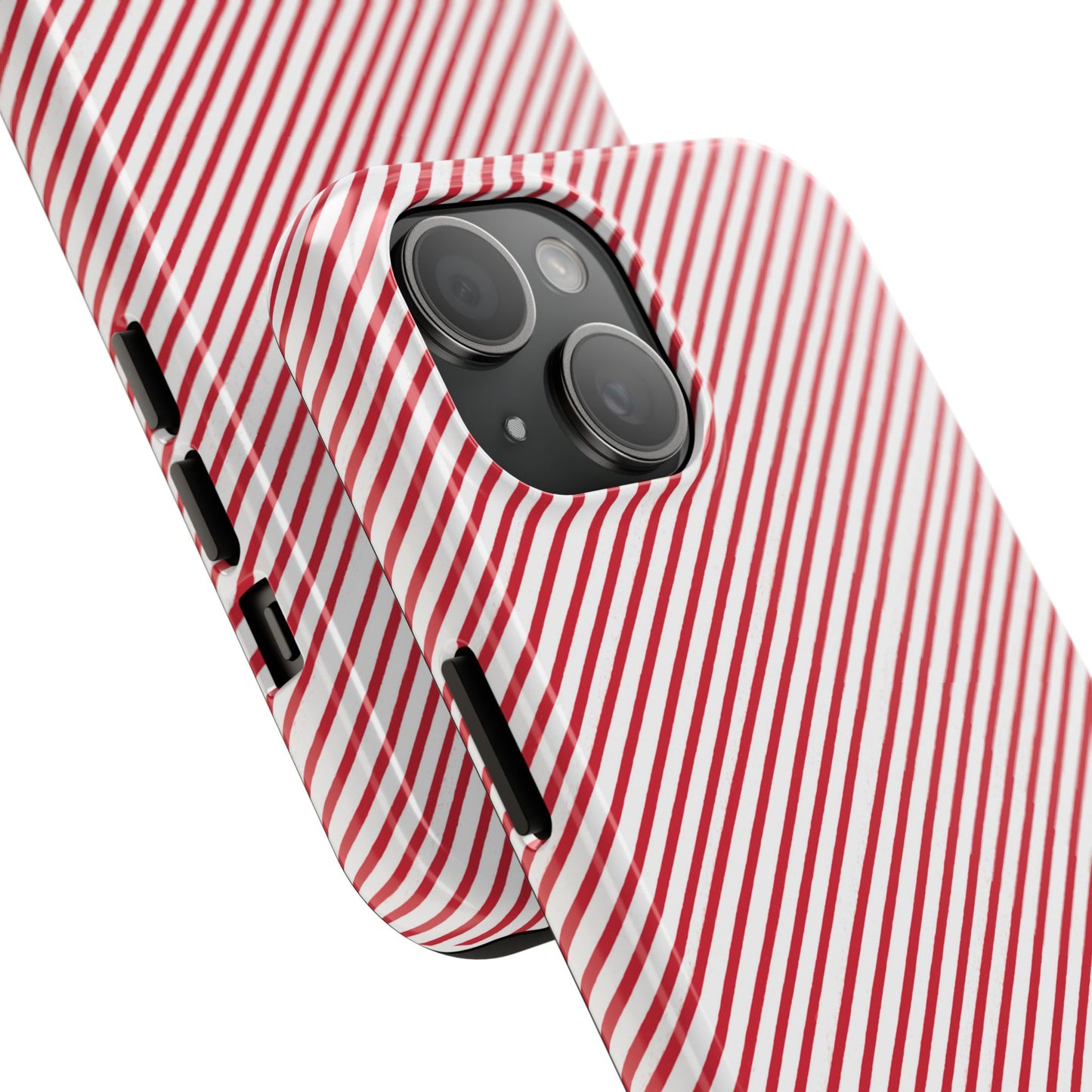Diagonal Candy Stripe White / Red Phone Case