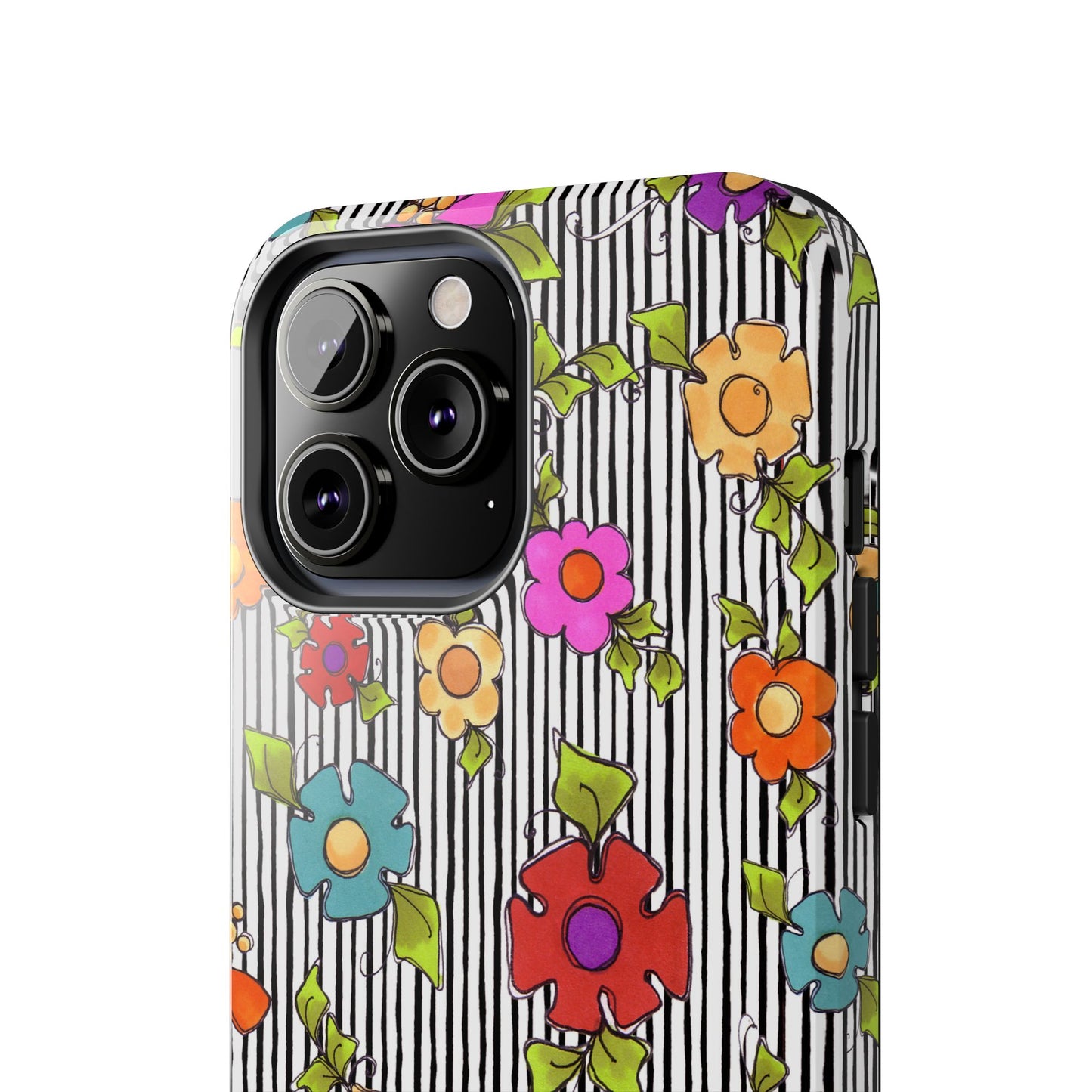 Dog Blooms White / Black Phone Case