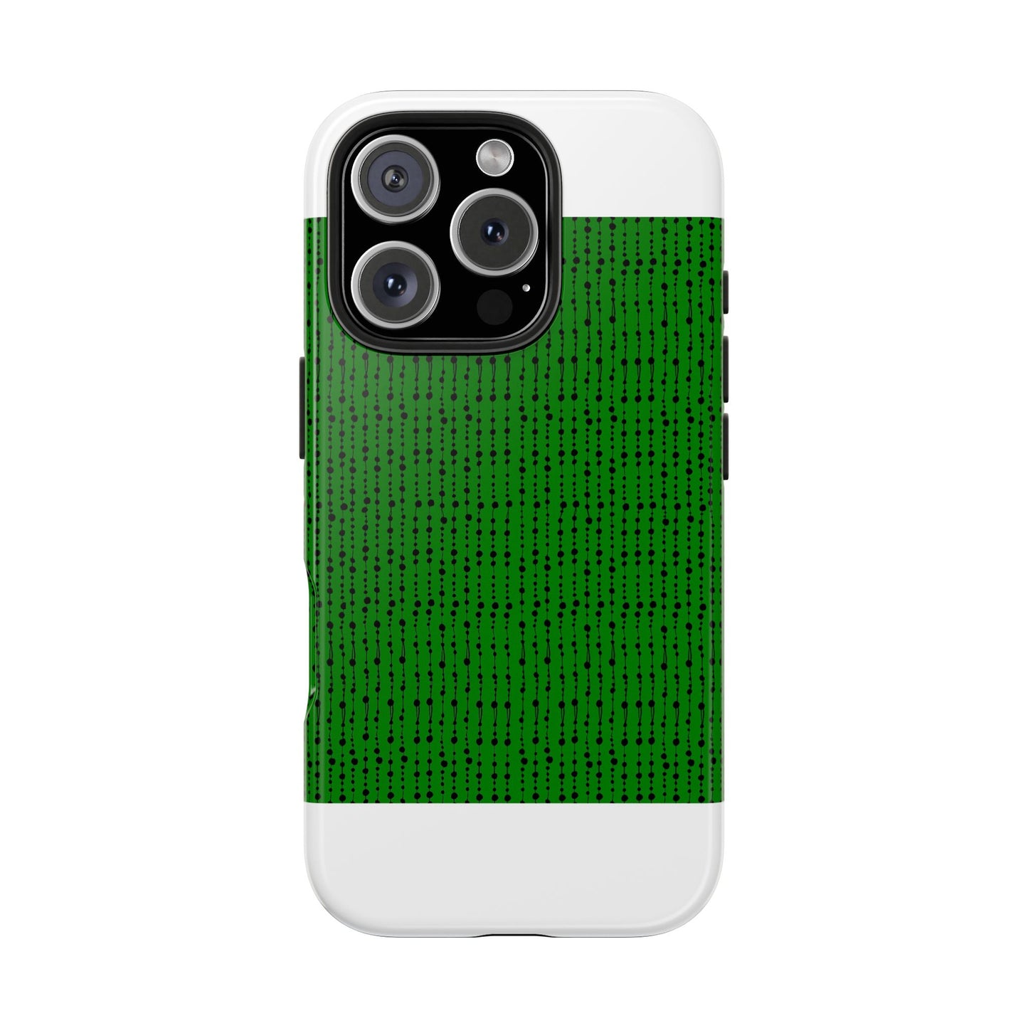 Beaded Curtain Green / Black Phone Case