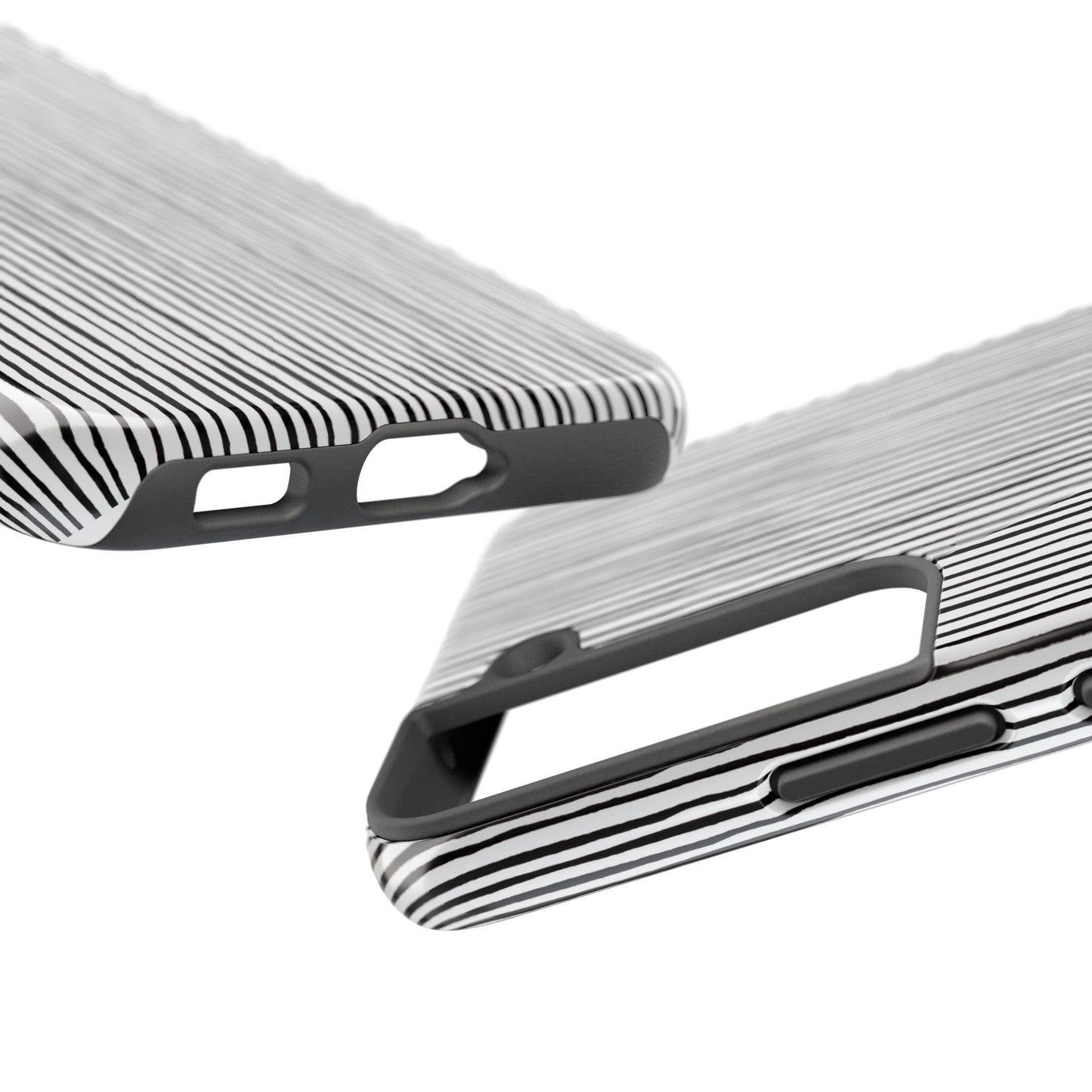 Quirky Pin Stripe White / Black Phone Case