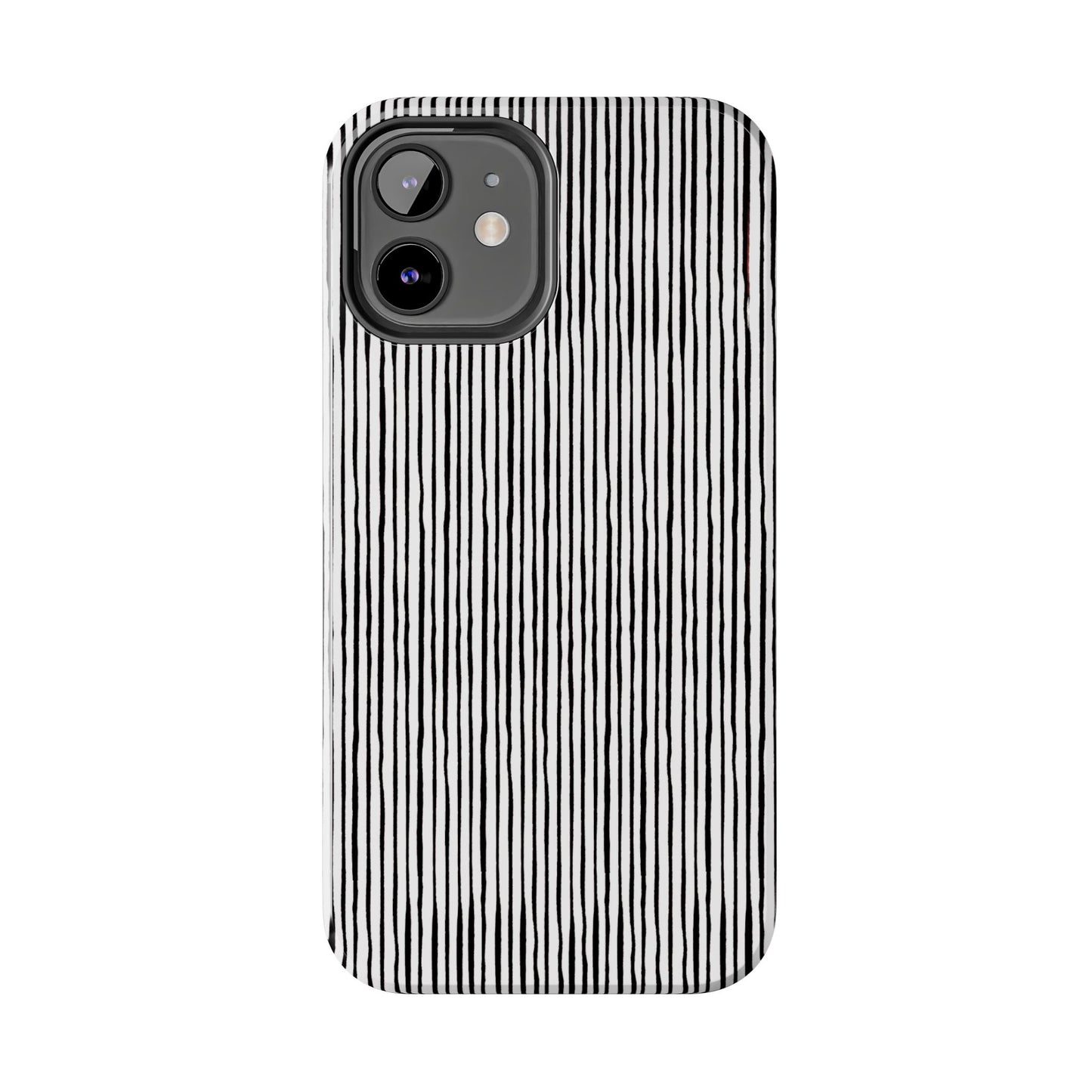 Quirky Pin Stripe White / Black Phone Case